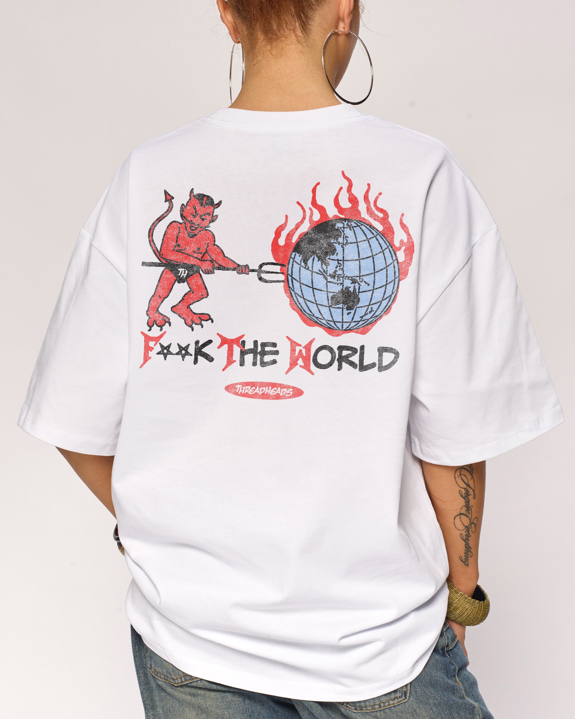 F**k The World Oversized Tee Threadheads Australia Online