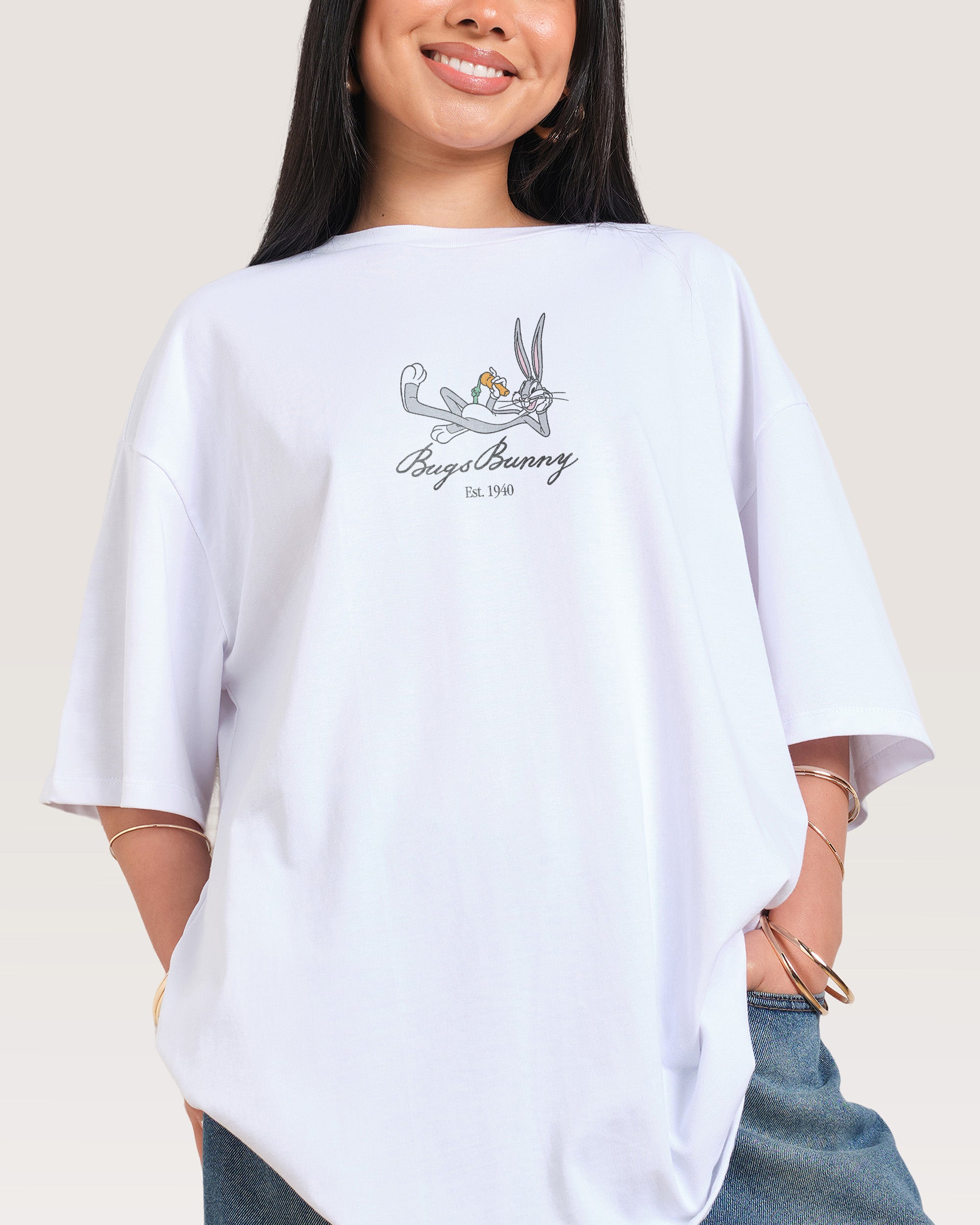 Bugs Bunny Book Crash Oversized Tee Australia Threadheads Online