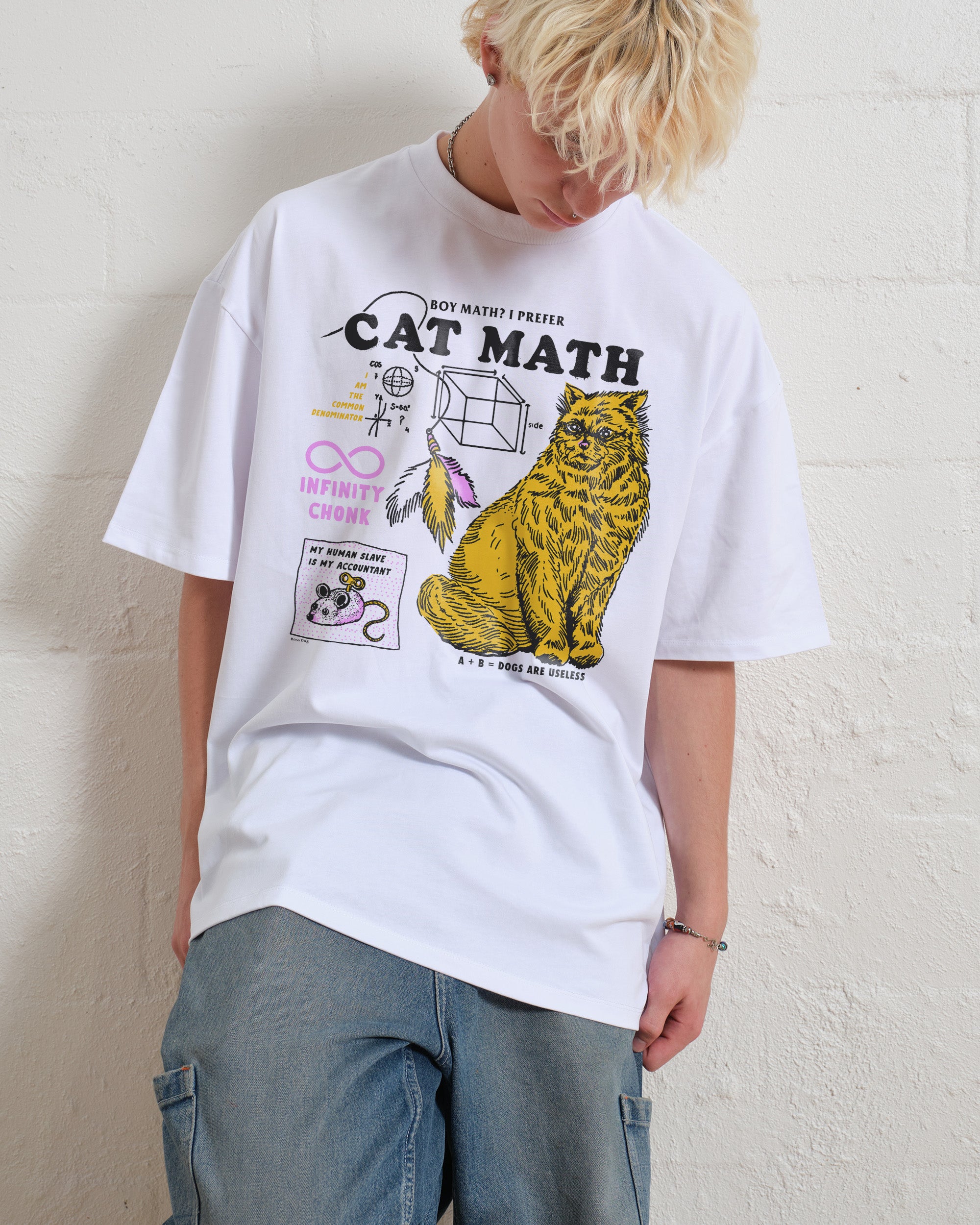 Cat Math Oversized Tee