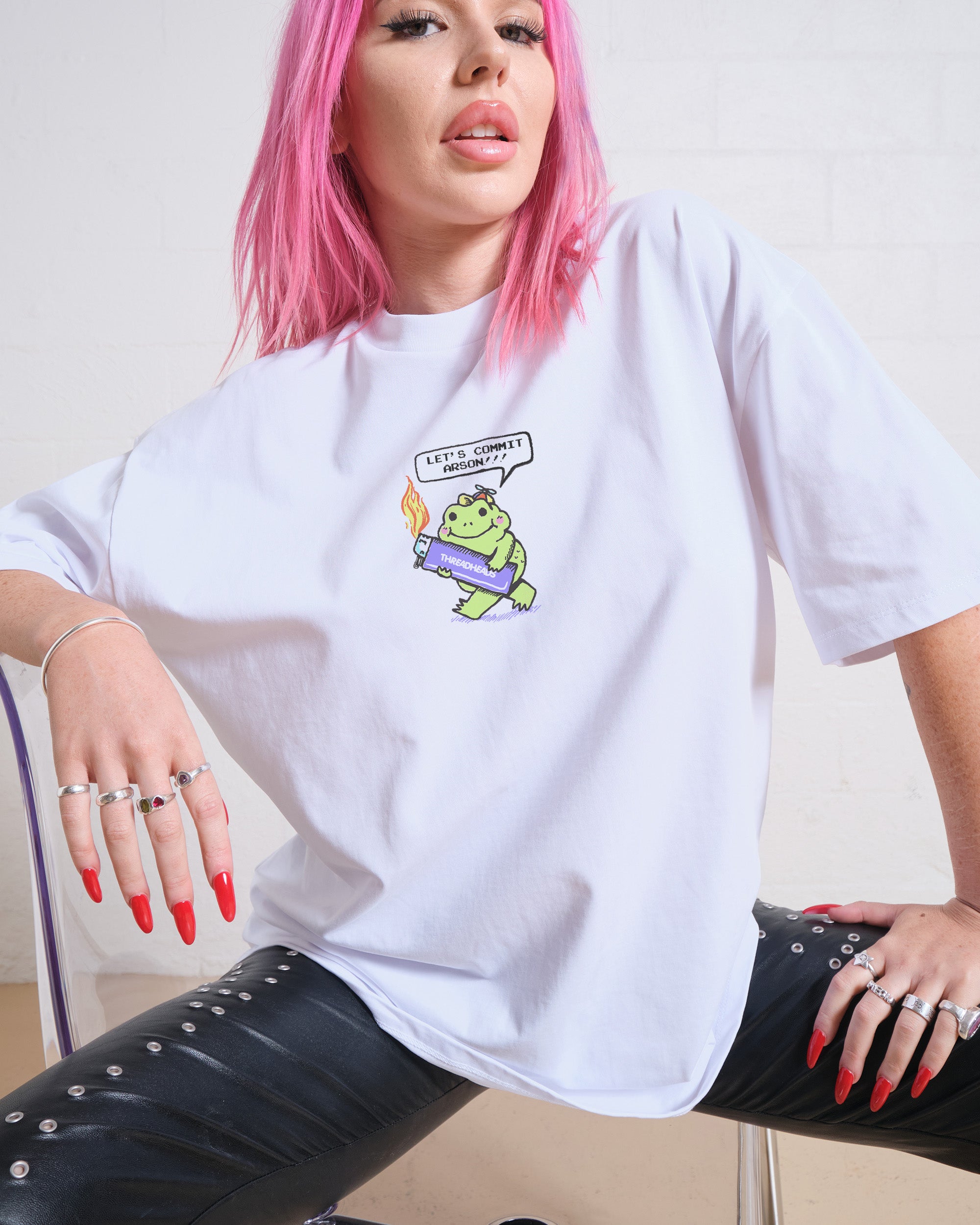 Let's Commit Arson Oversized Tee Australia Online White