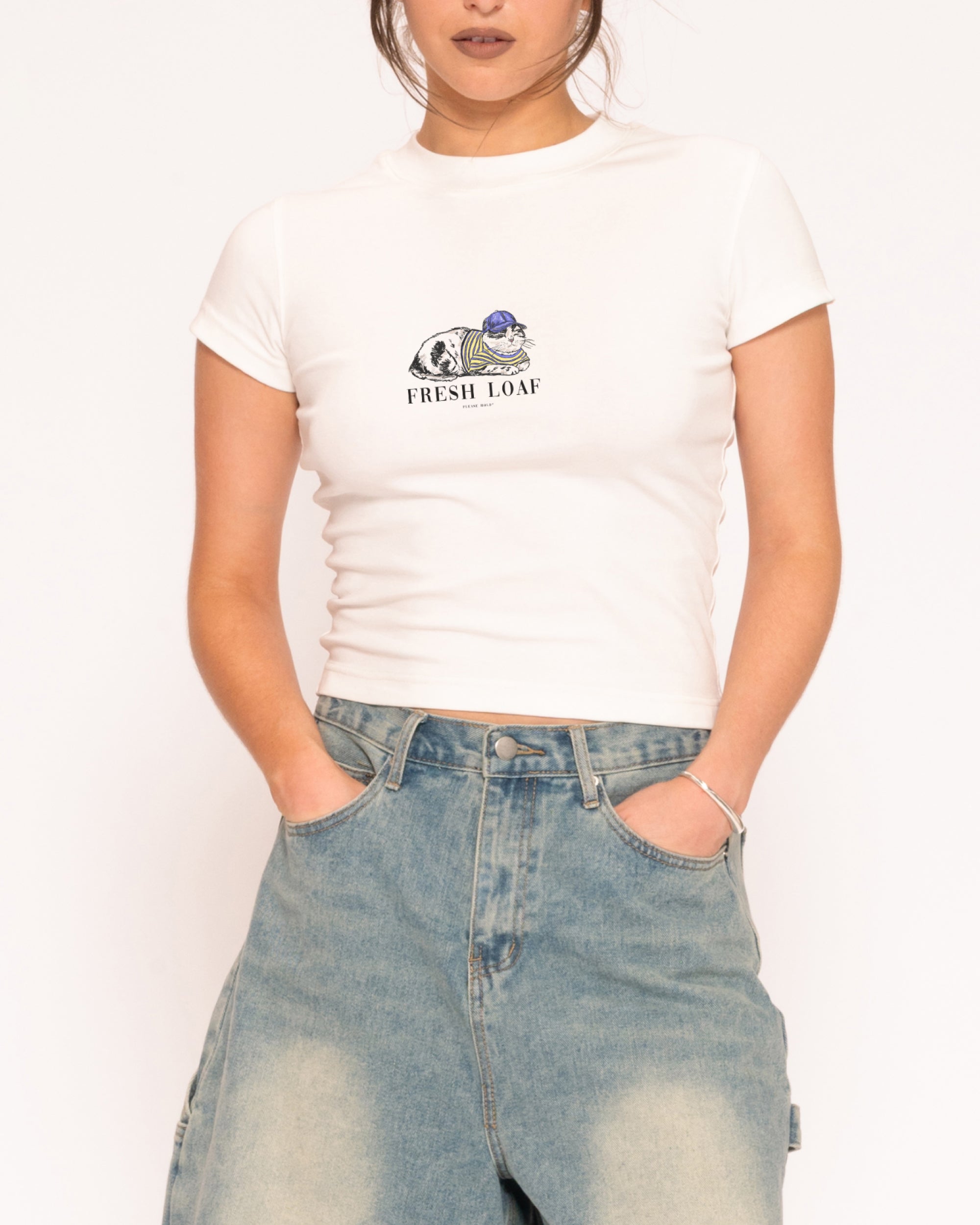 Cool Fresh Loaf White Longline Baby Tee