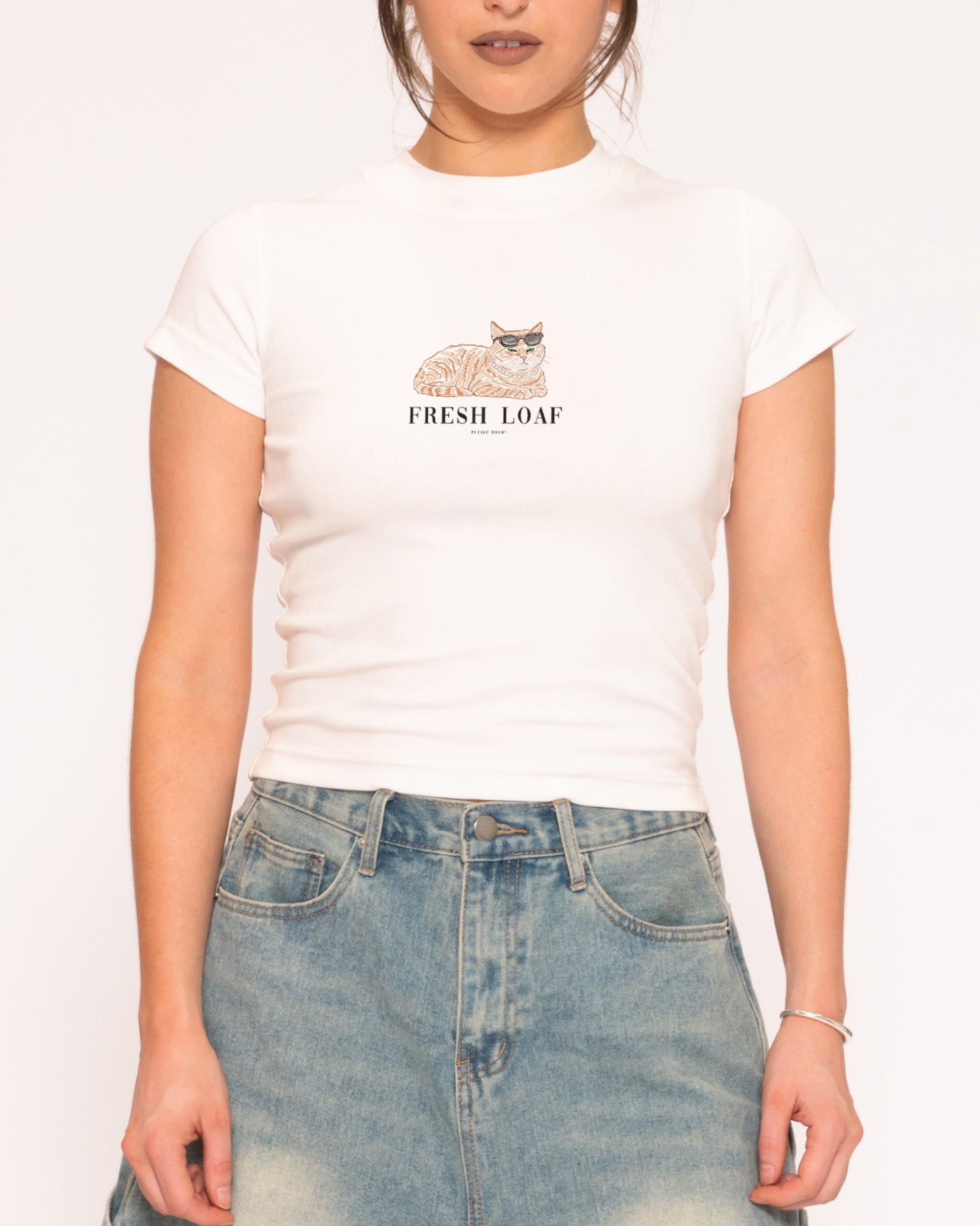 Fancy Fresh Loaf White Longline Baby Tee