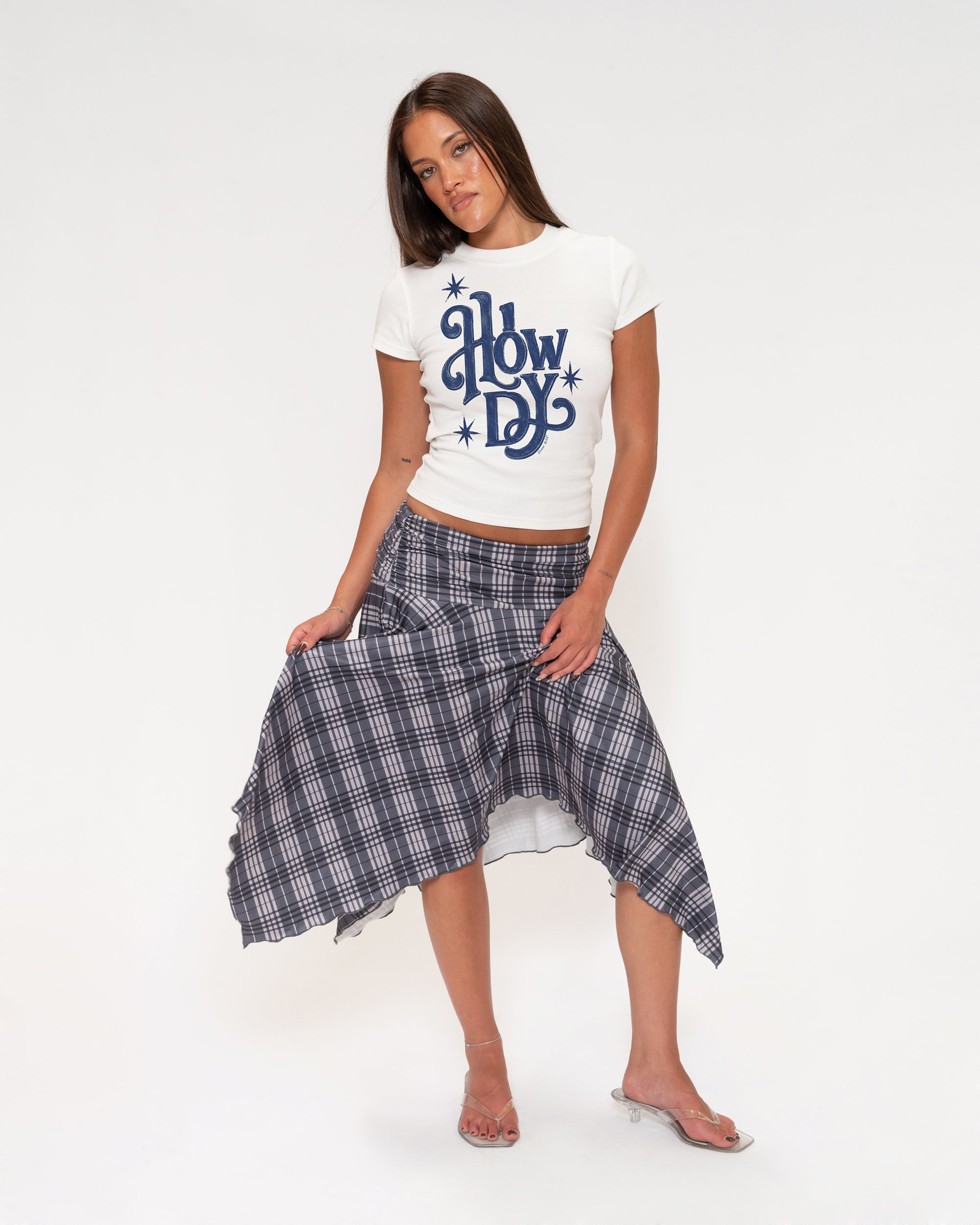 Howdy White Longline Baby Tee