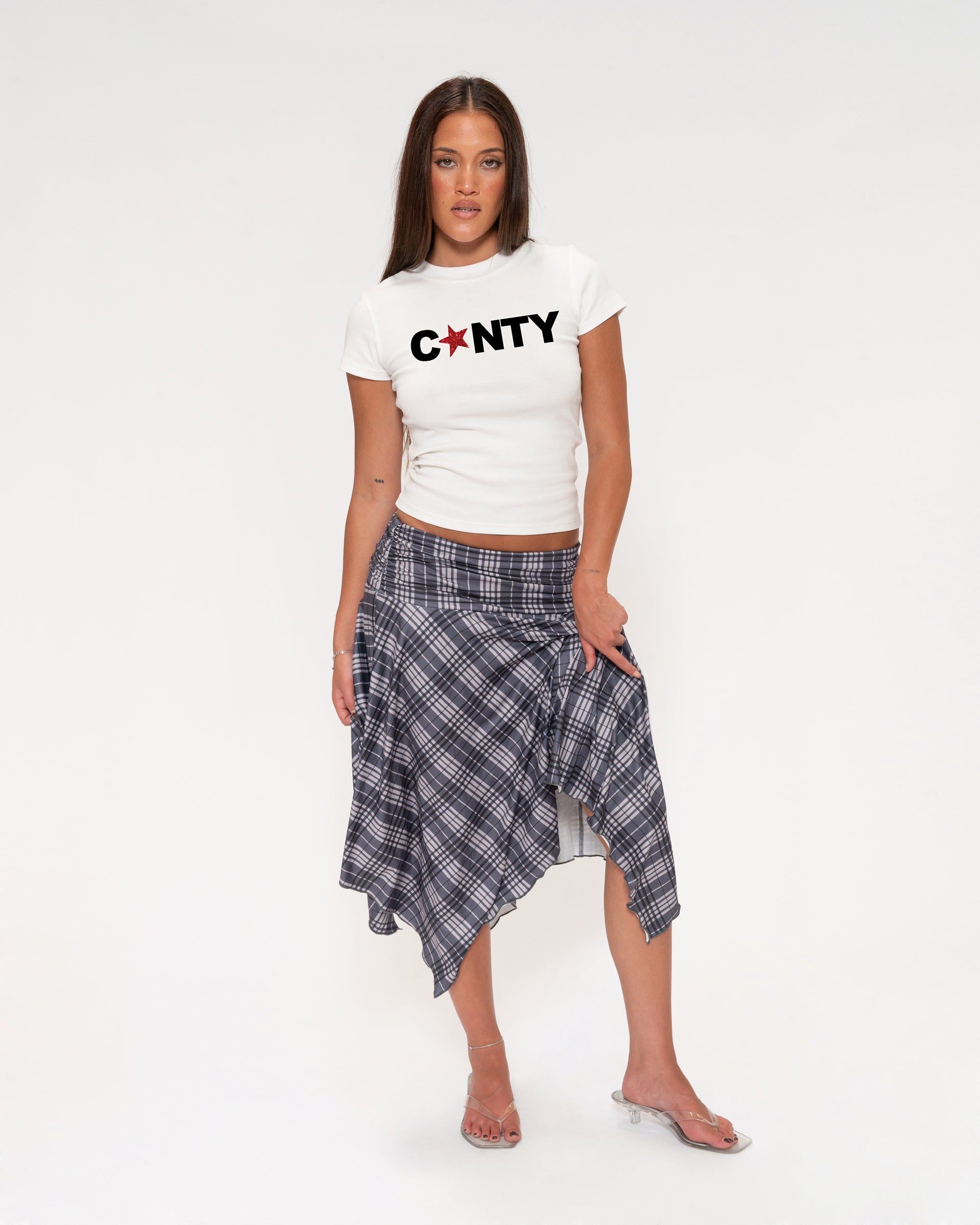 C*NTY White Longline Baby Tee