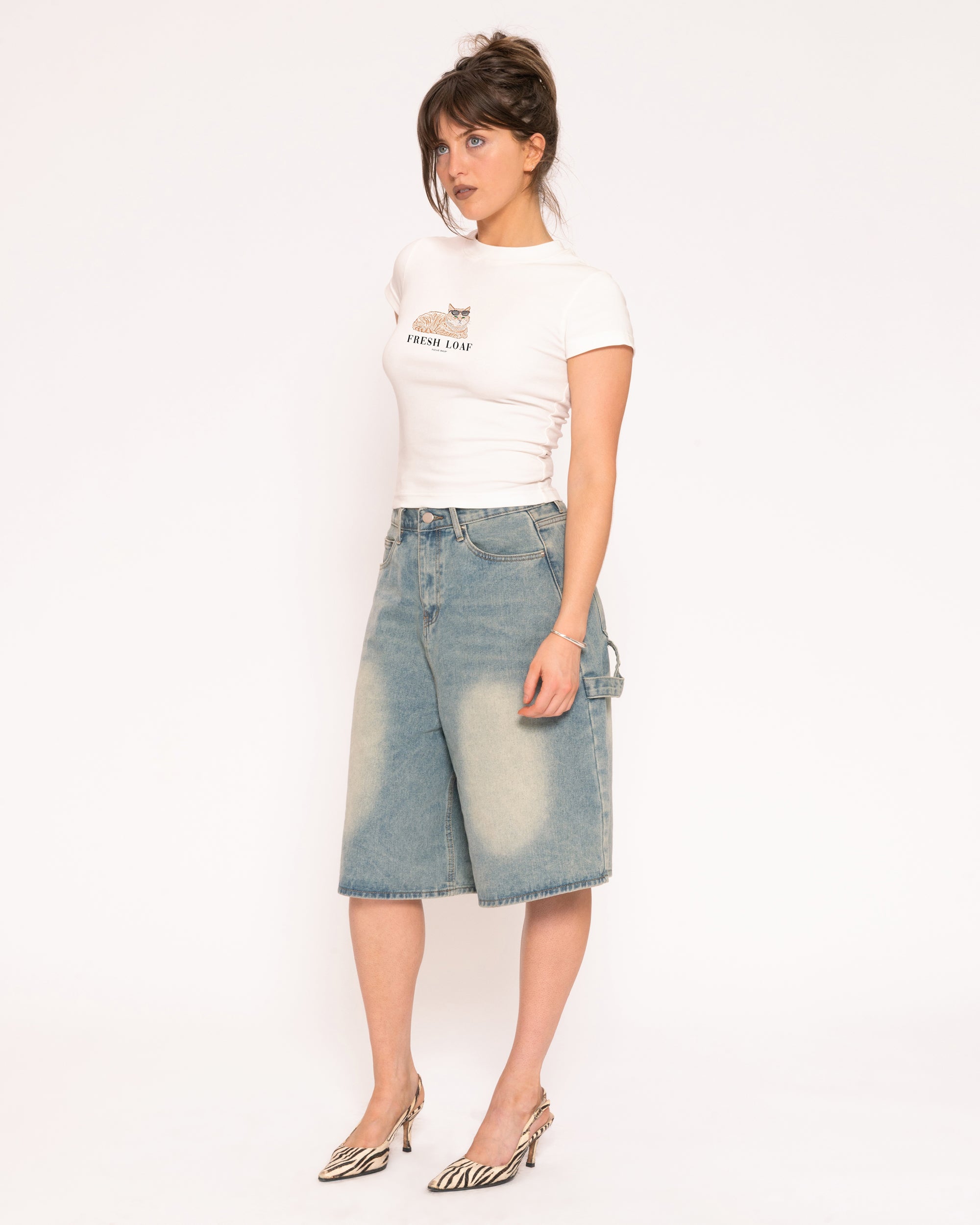 Fancy Fresh Loaf White Longline Baby Tee