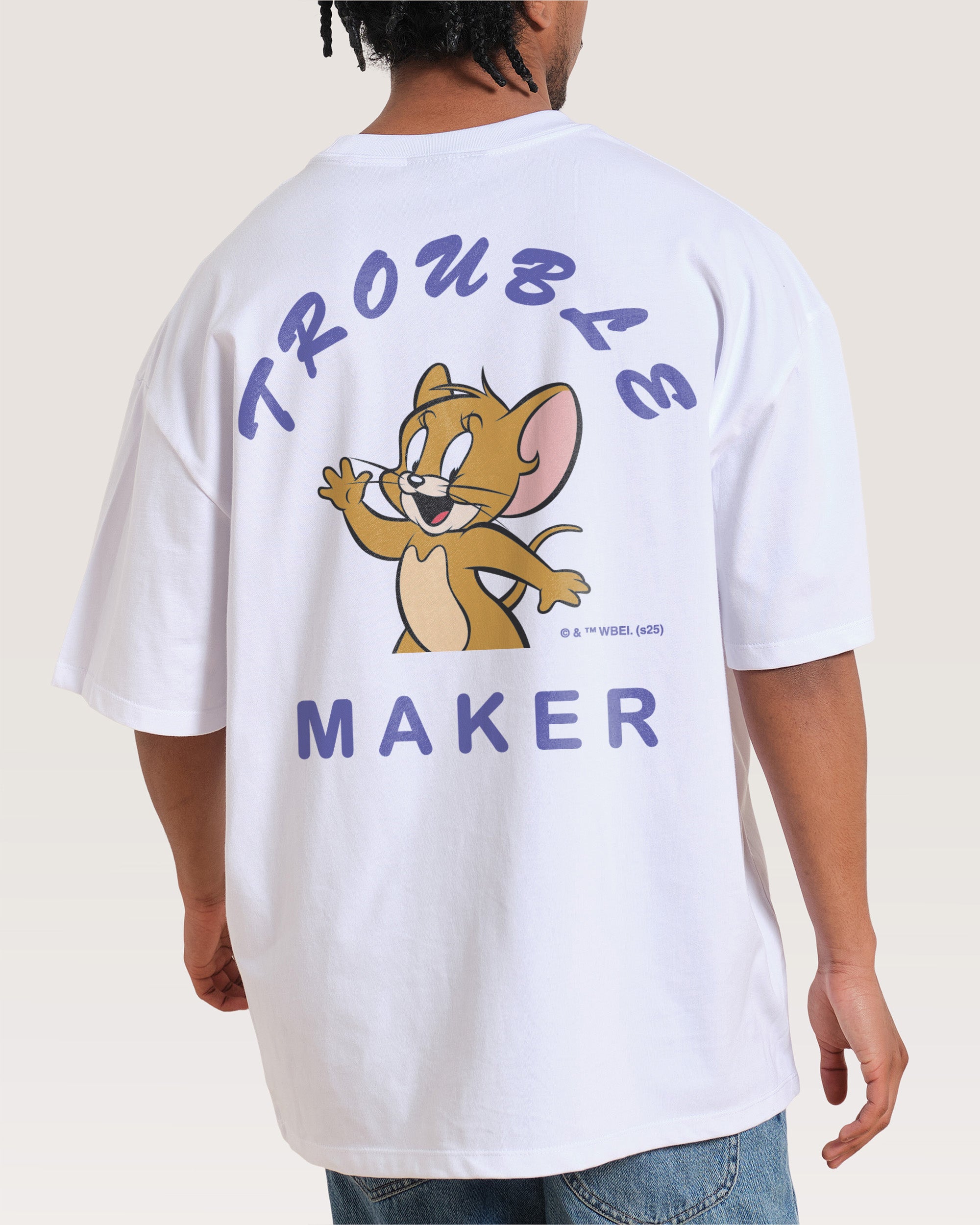 Troublesome Jerry White Oversized Tee