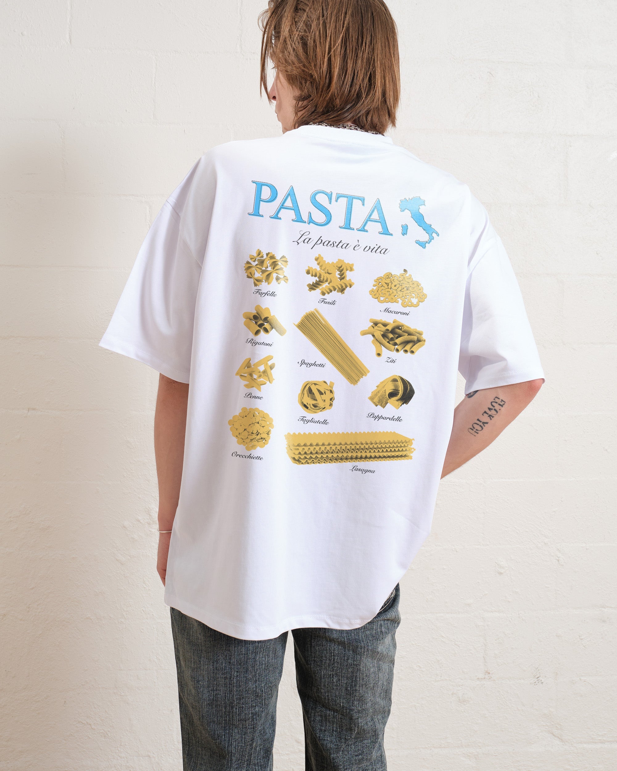 Pasta Is Life Oversized Tee Australia Online White