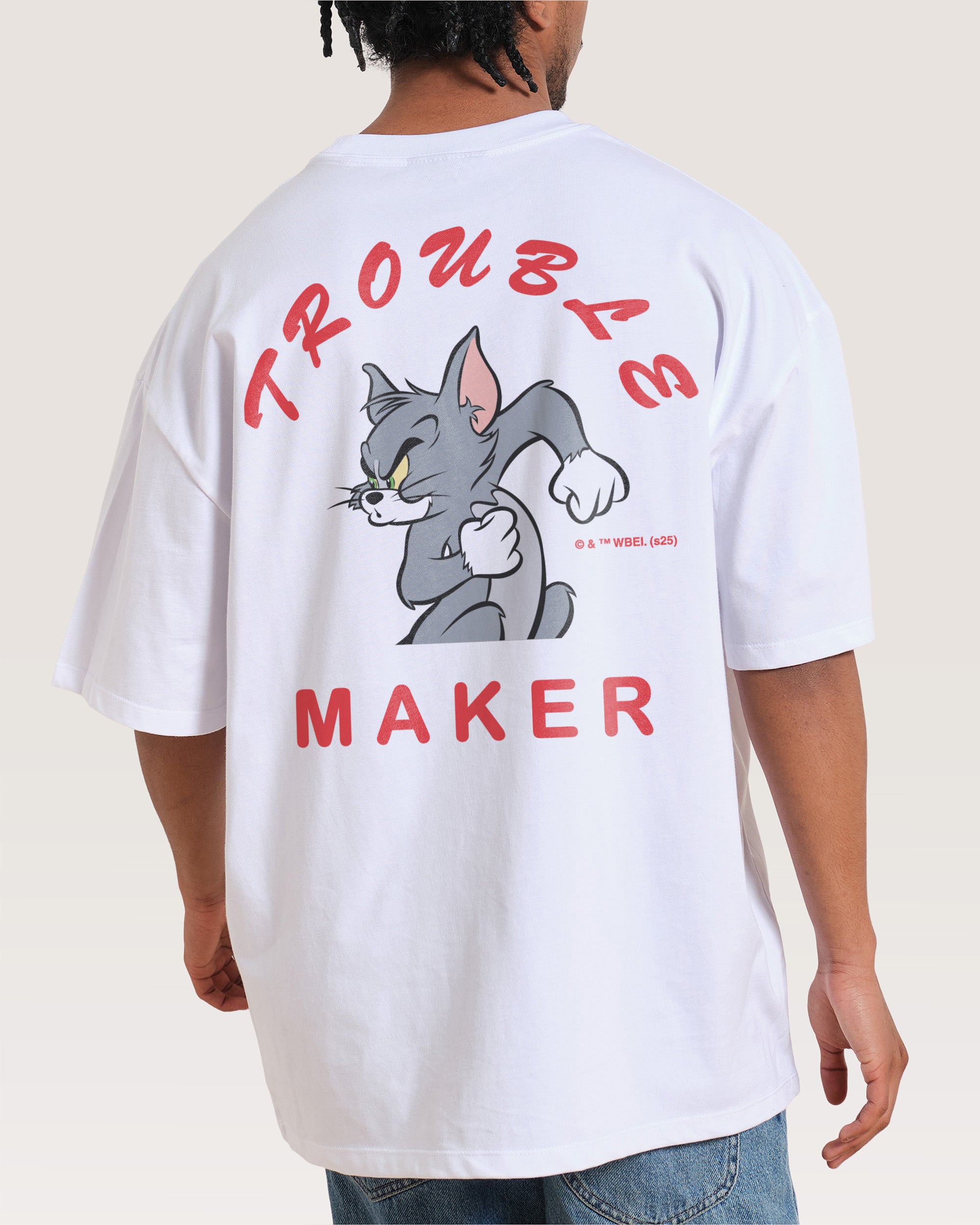 Troublesome Tom White Oversized Tee