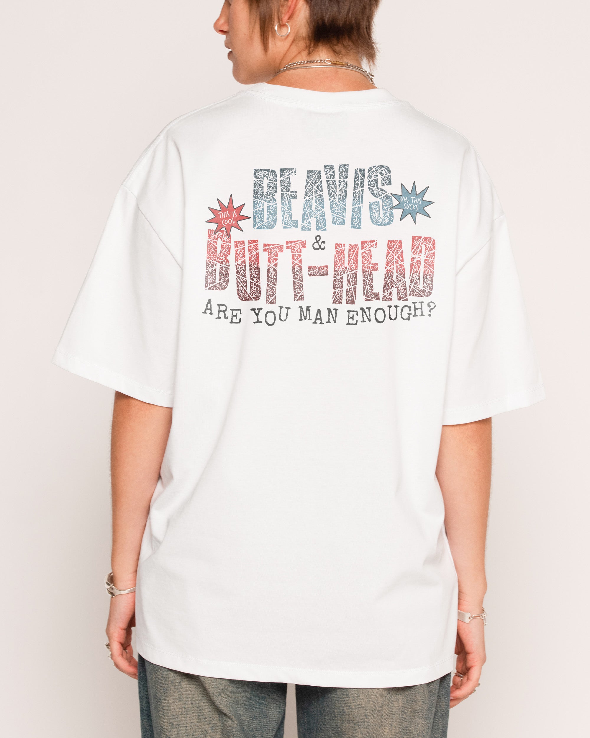 Backyard Wrestling White Oversized Tee