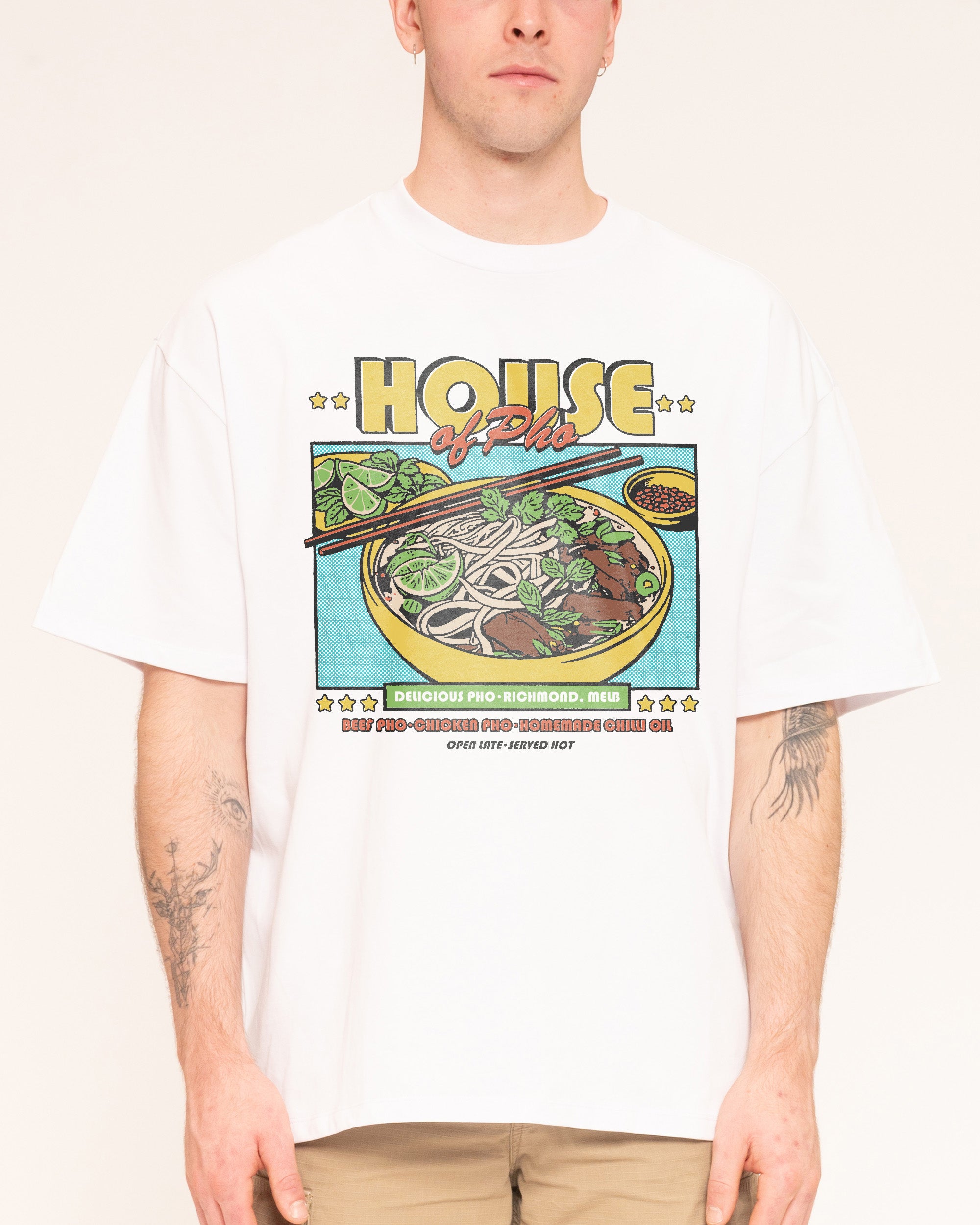 House of Pho White Oversized Tee