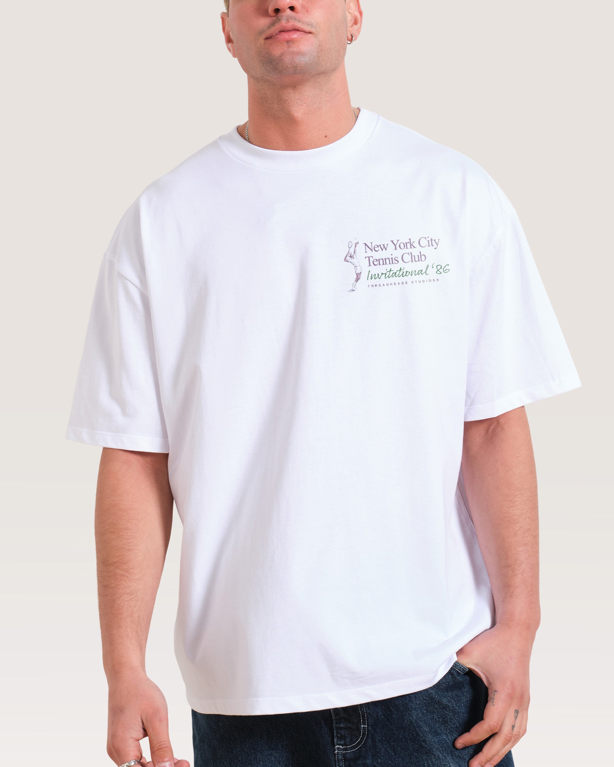 NYC Tennis Club White Oversized Tee