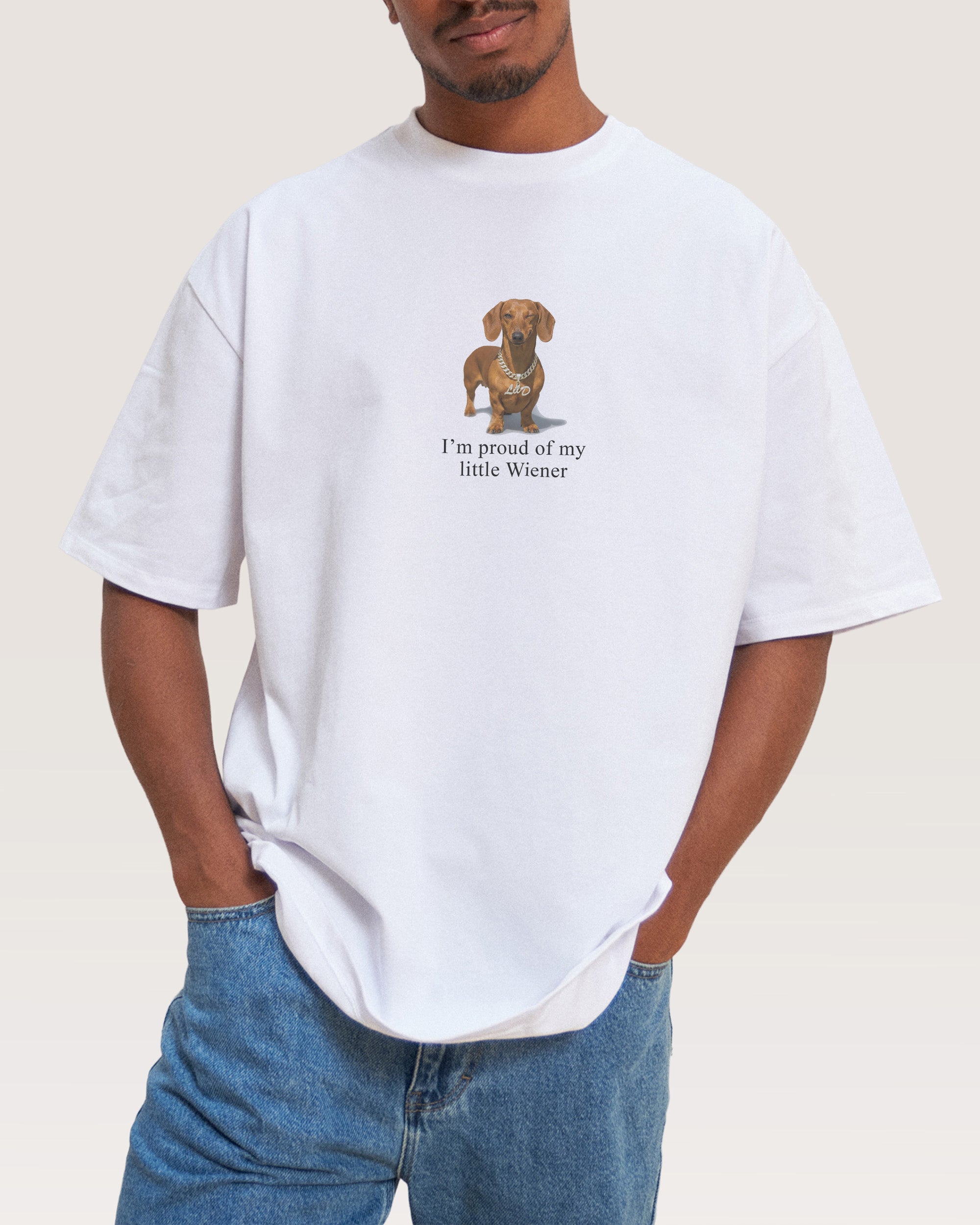 Little Wiener Oversized Tee | Funny Graphic Oversized Tee