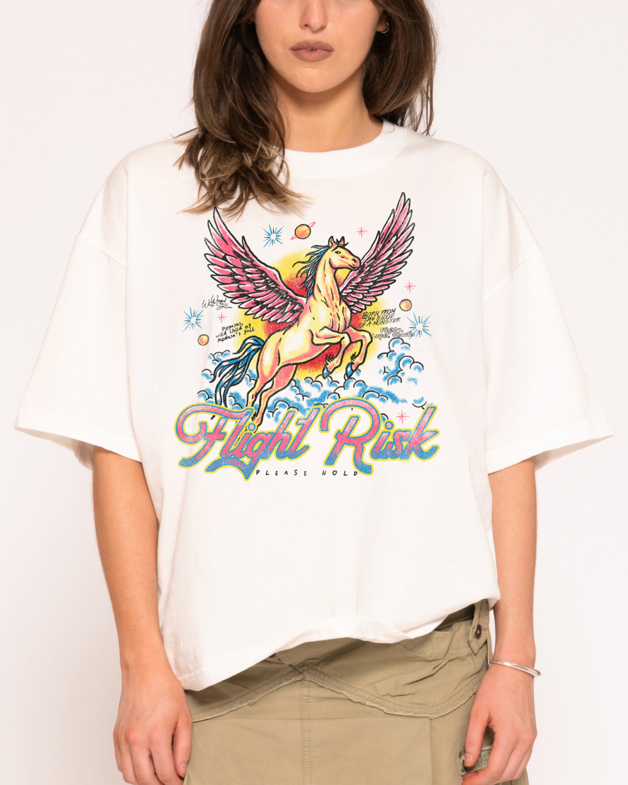 Flight Risk White Boxy Crop Tee