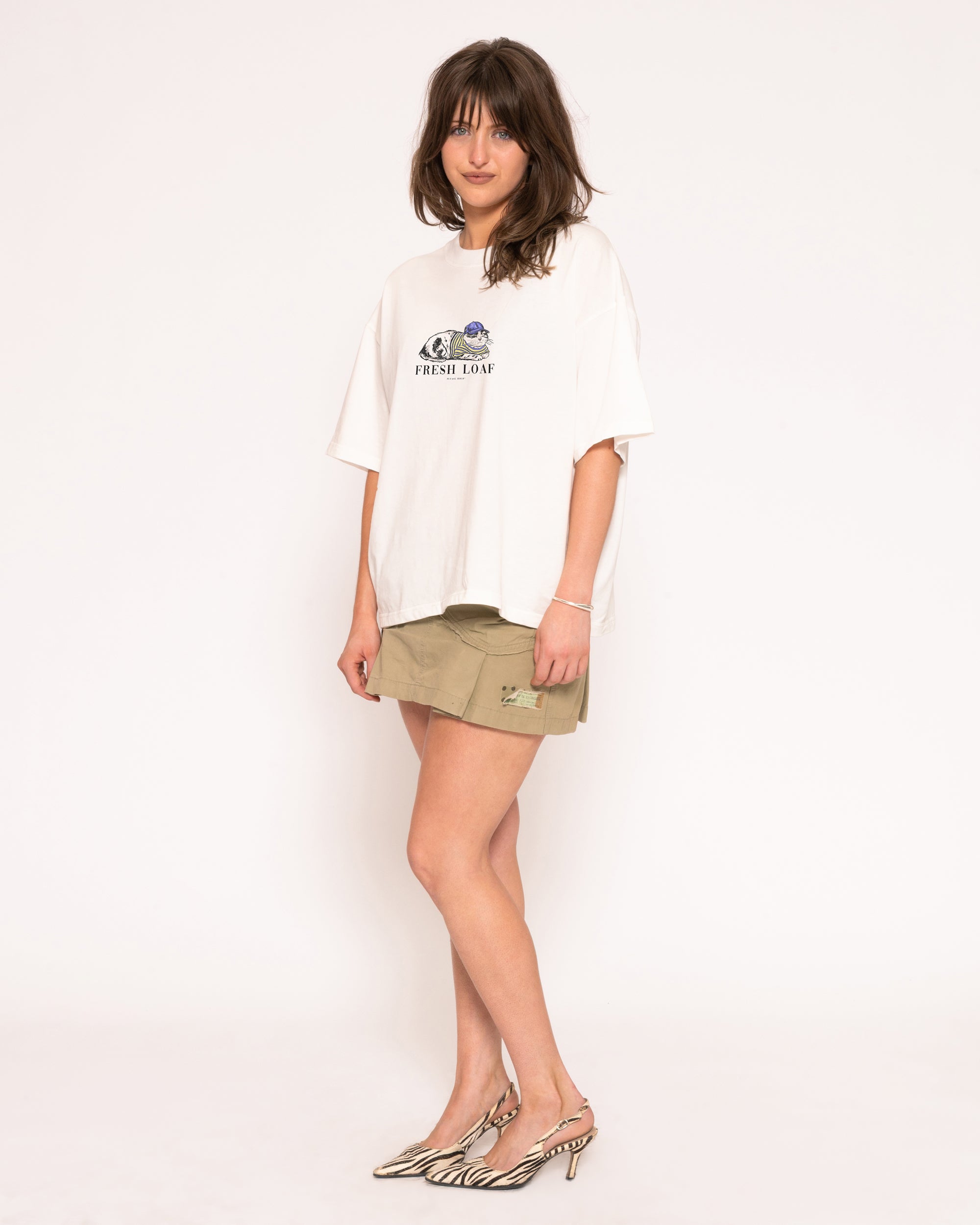 Cool Fresh Loaf White Boxy Crop Tee