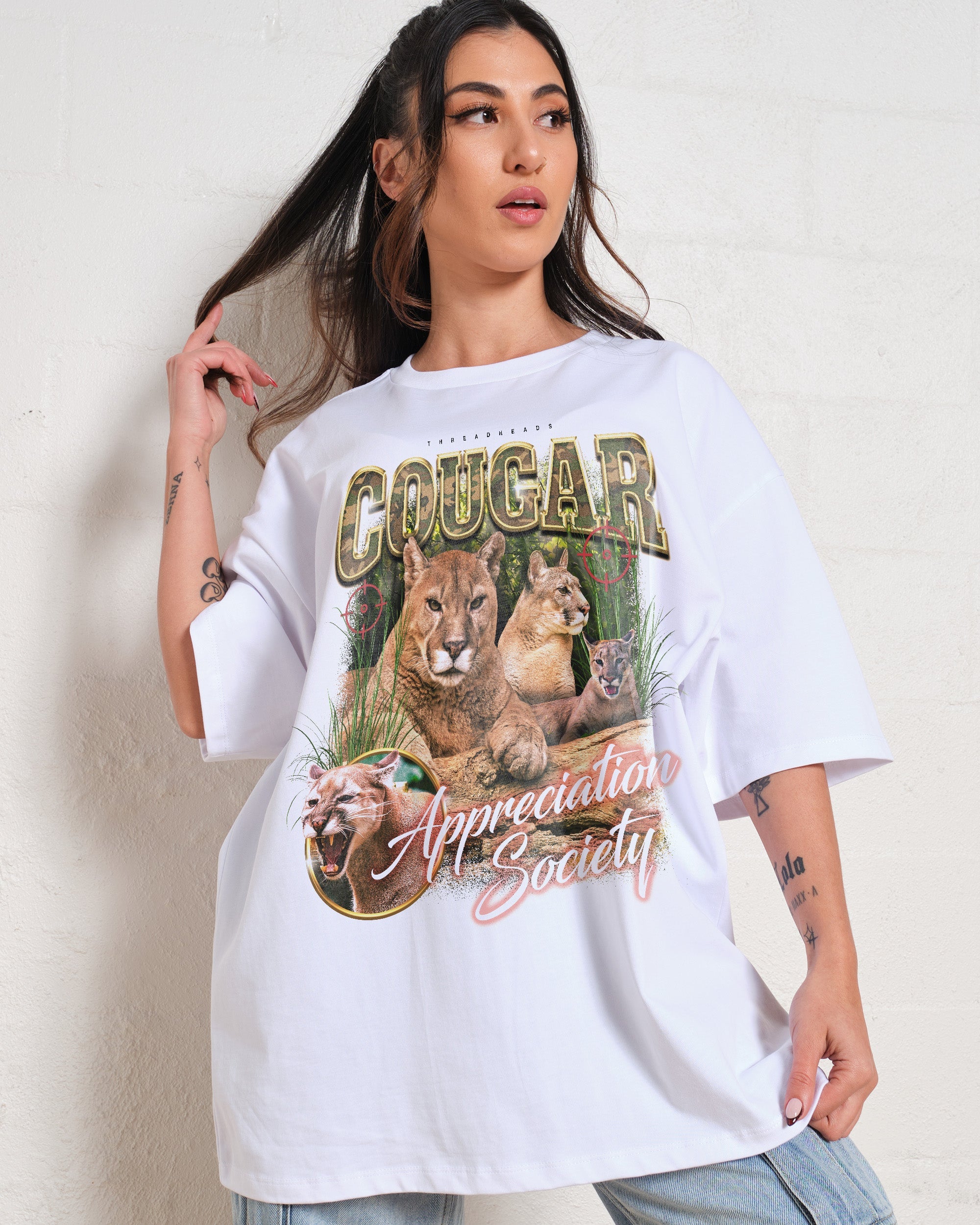 Cougar Appreciation Society Oversized Tee Australia Online White