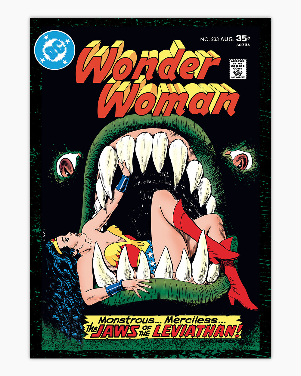 Wonder Woman Jaws Art Print #colour_Black