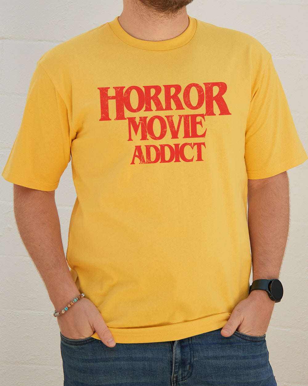 Horror Movie Addict T-Shirt Australia Online Yellow