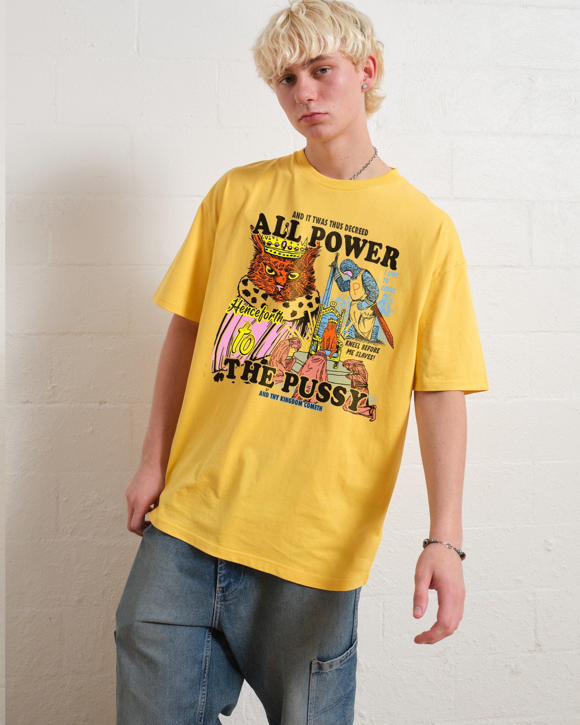 All Power To The Pussy T-Shirt Australia Online Yellow