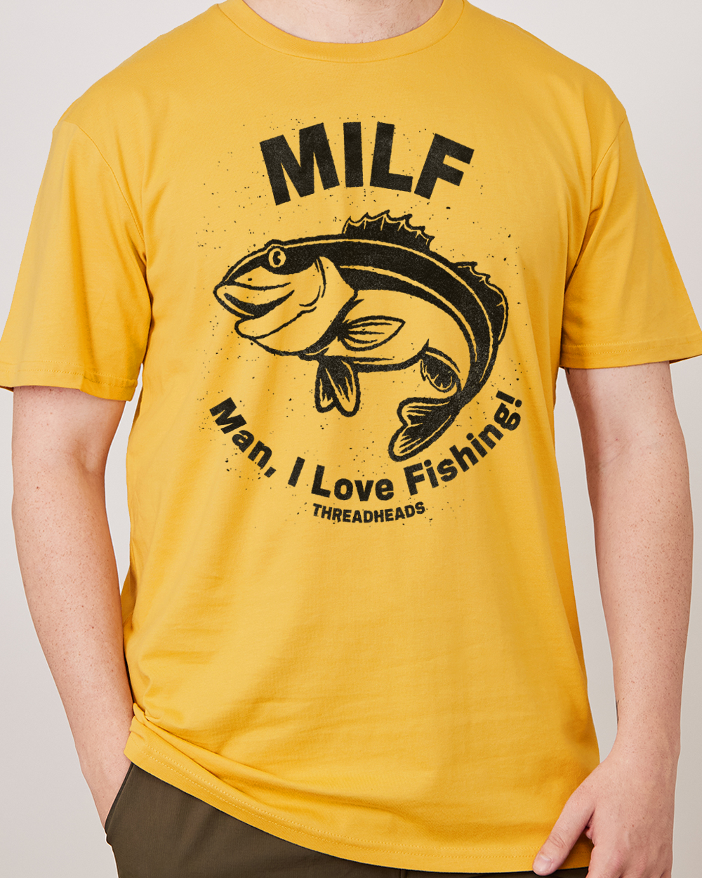 Man I Love Fishing  T-Shirt Australia Online #colour_yellow
