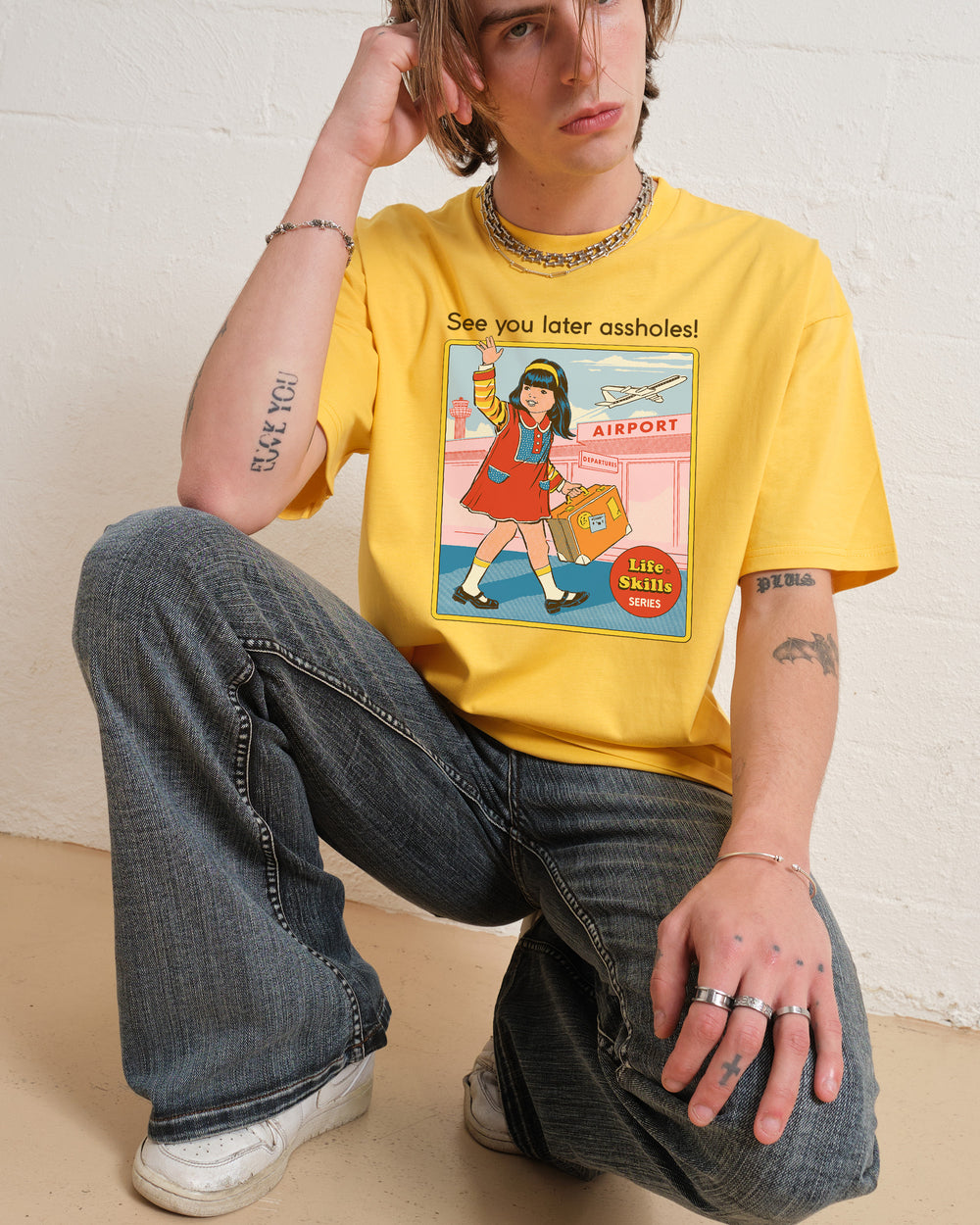 Steven Rhodes See You Later Assholes Girly Tee - Camiseta Para Mujer, Color Rojo, Rojo, S