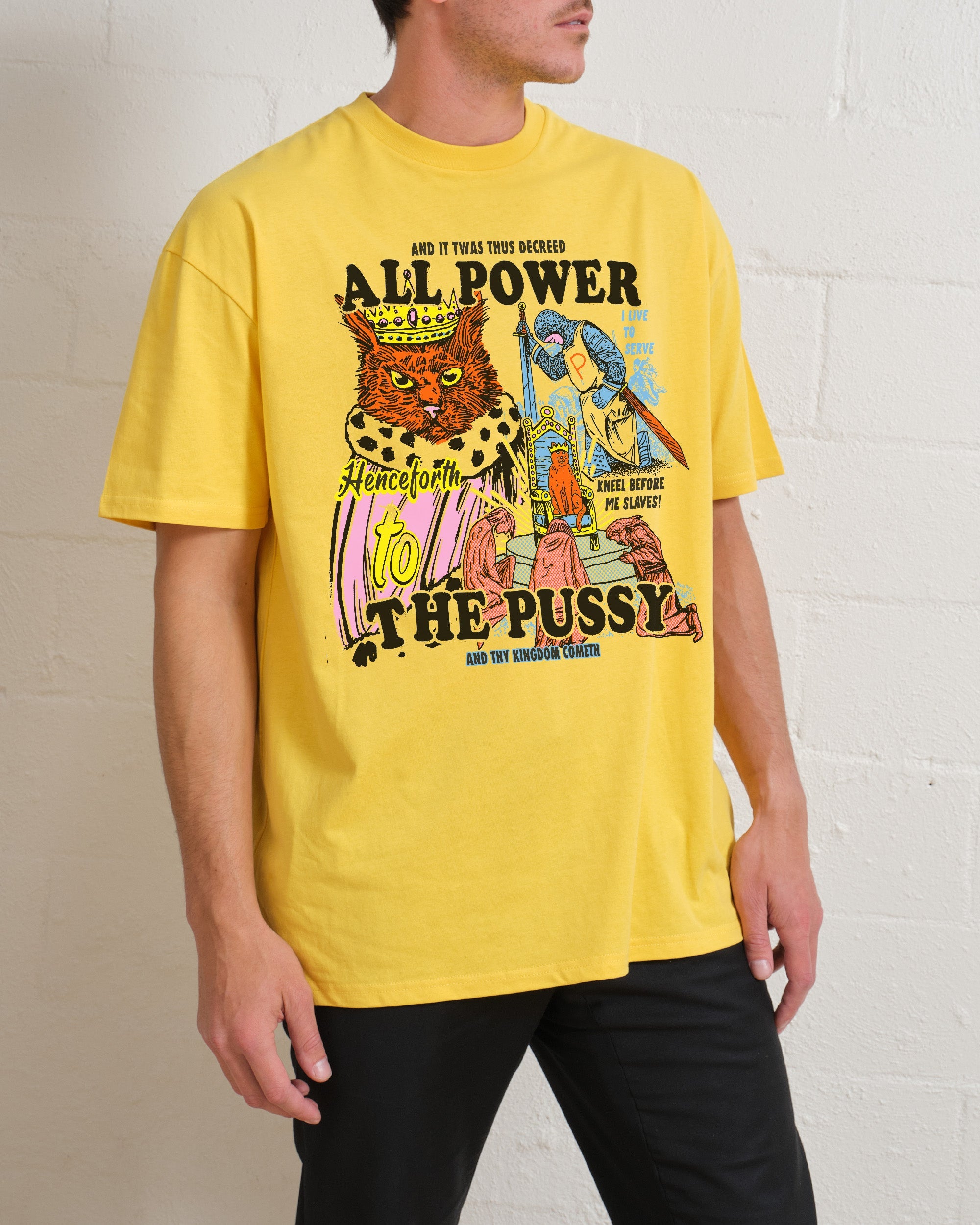All Power To The Pussy T-Shirt Australia Online Yellow