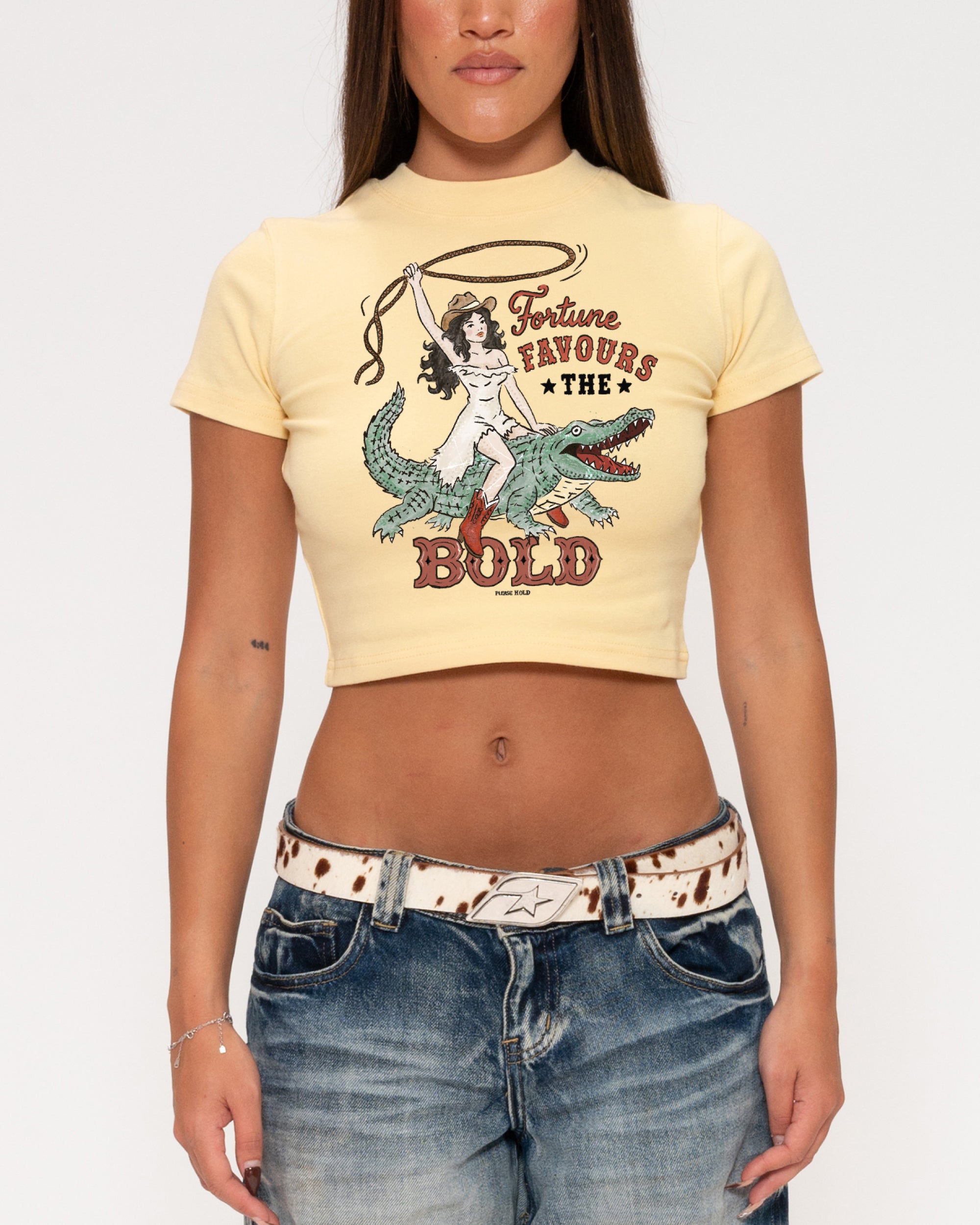 Fortune Favours The Bold Yellow Baby Tee