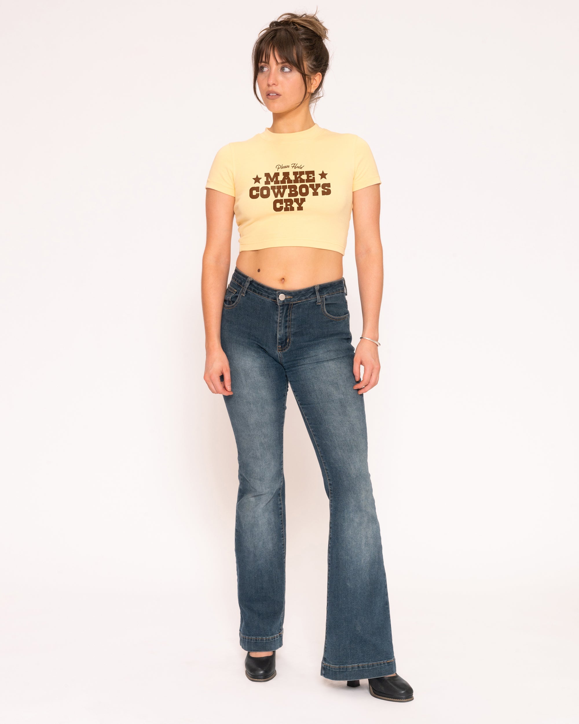 Make Cowboys Cry Yellow Baby Tee