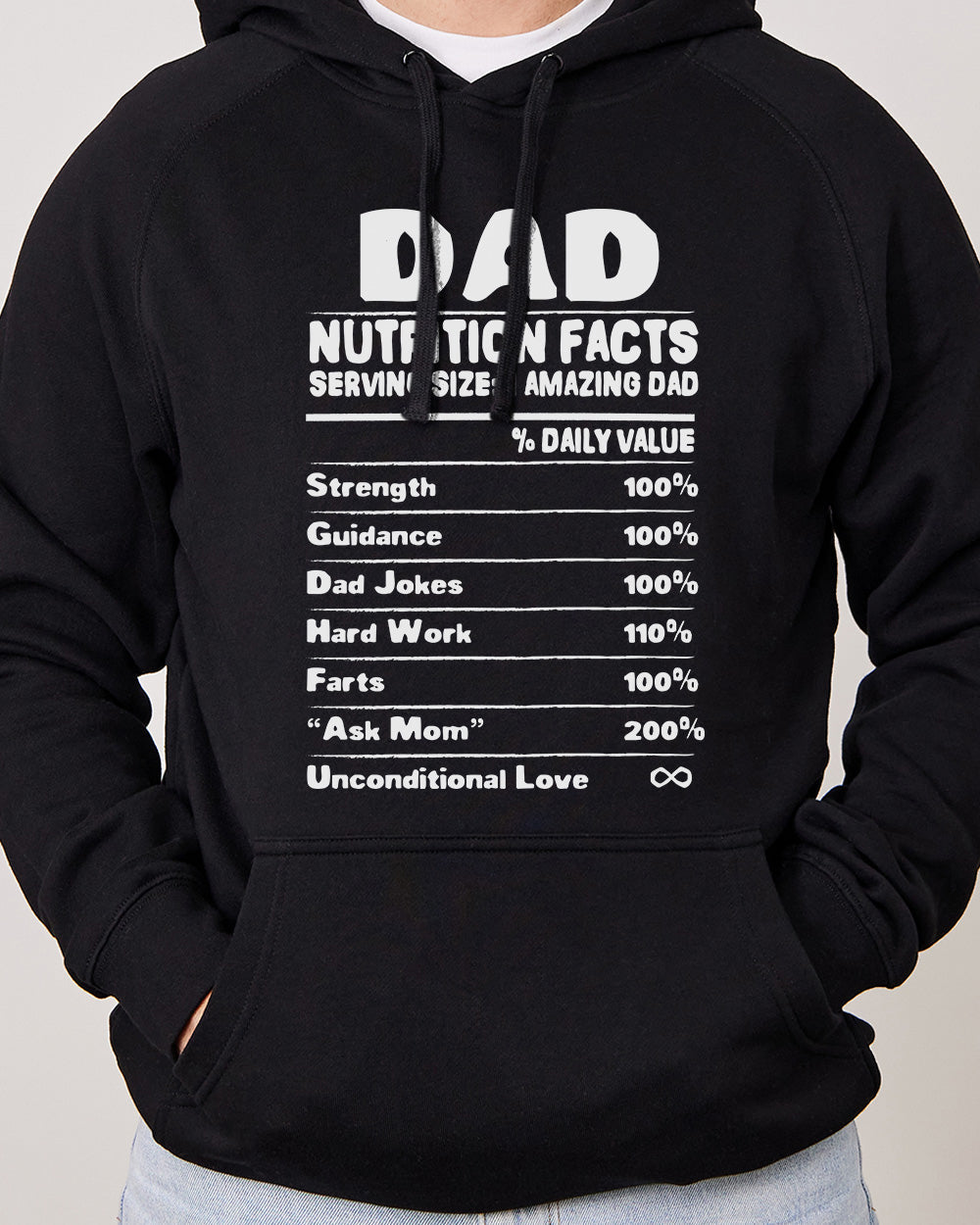 Dad's Nutrition Facts Hoodie Australia Online #colour_black