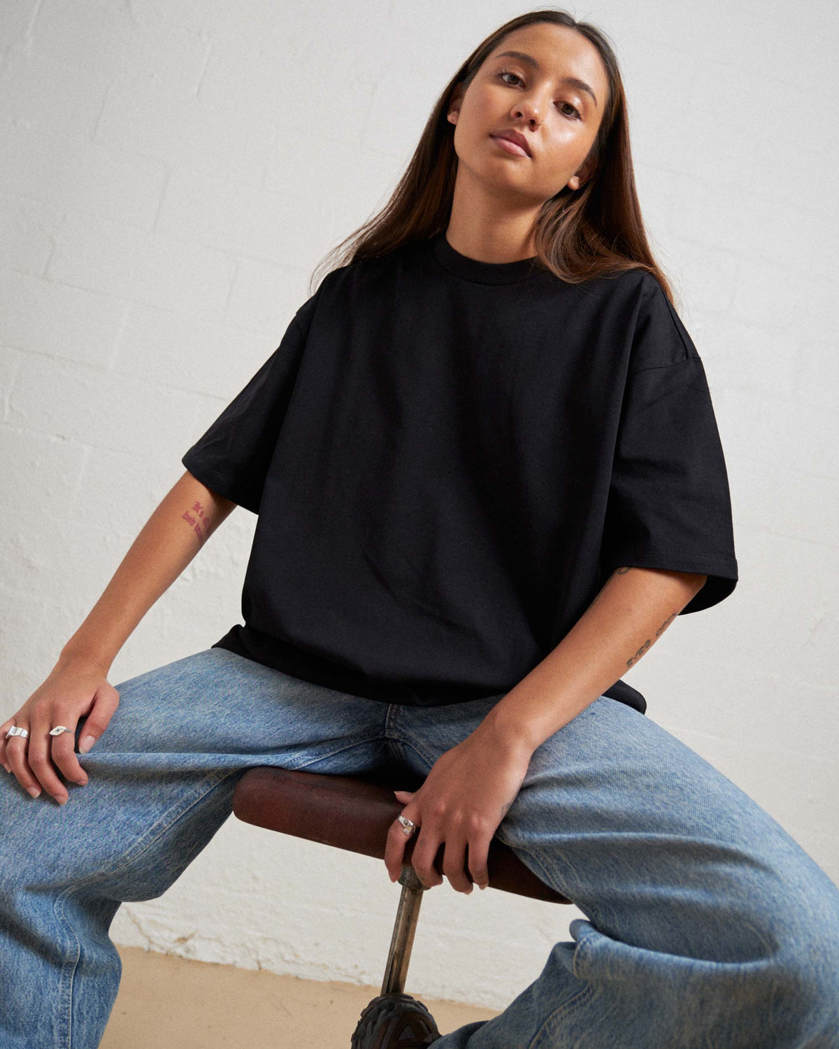 kiffa Oversized Sleeve Tee_black