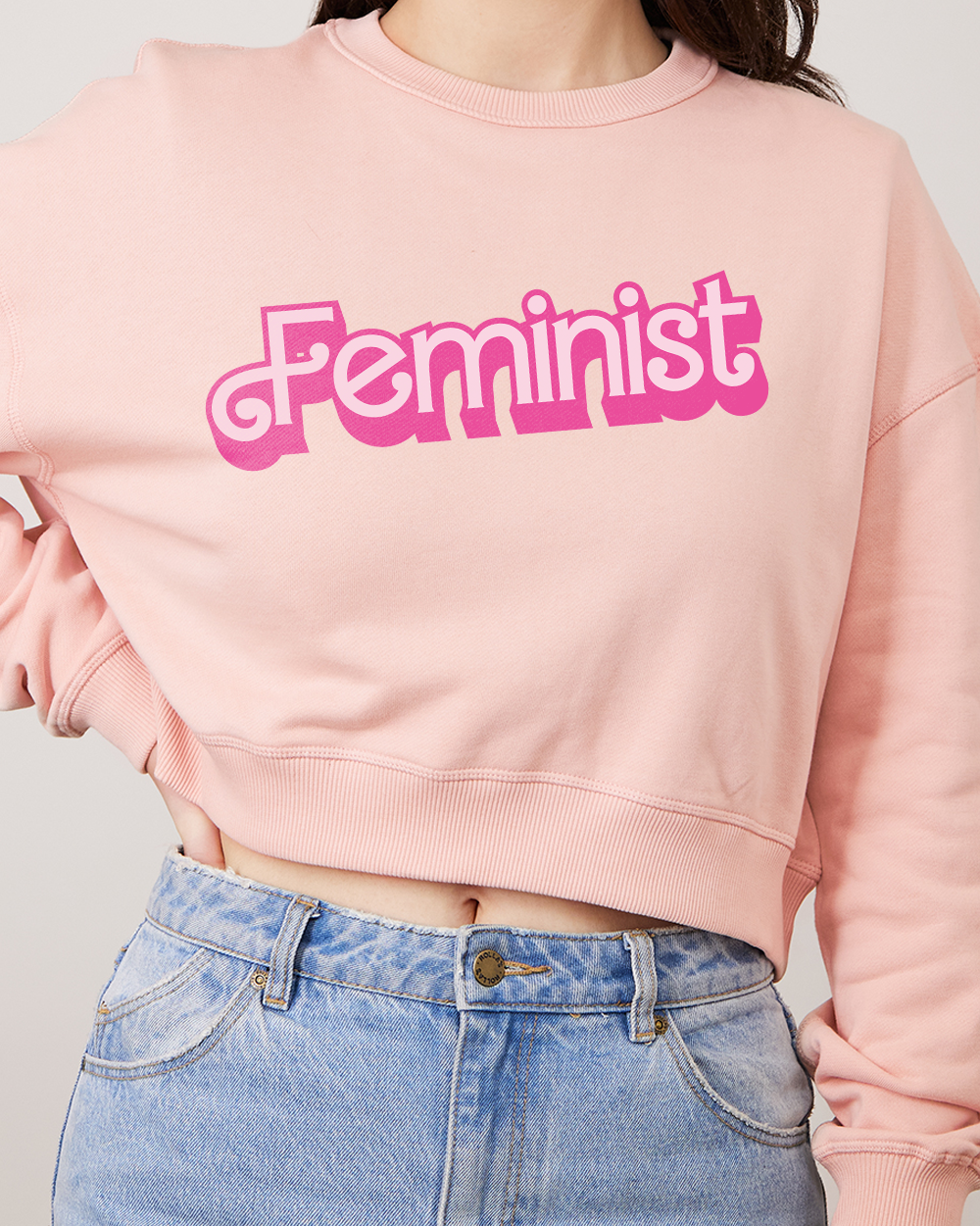 Feminist Crop Jumper Australia Online #colour_pink