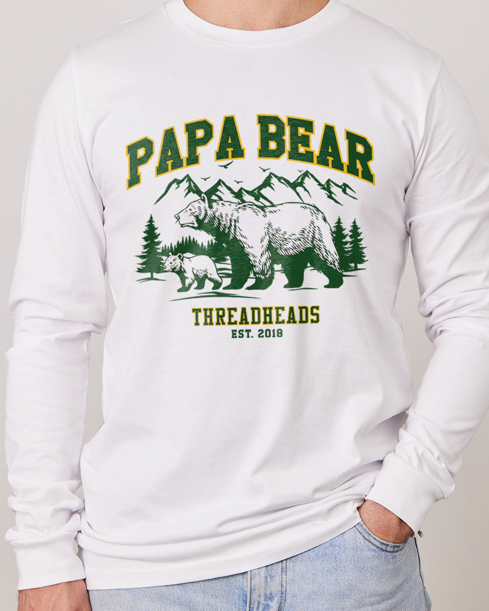 Papa Bear Long Sleeve Australia Online #colour_white