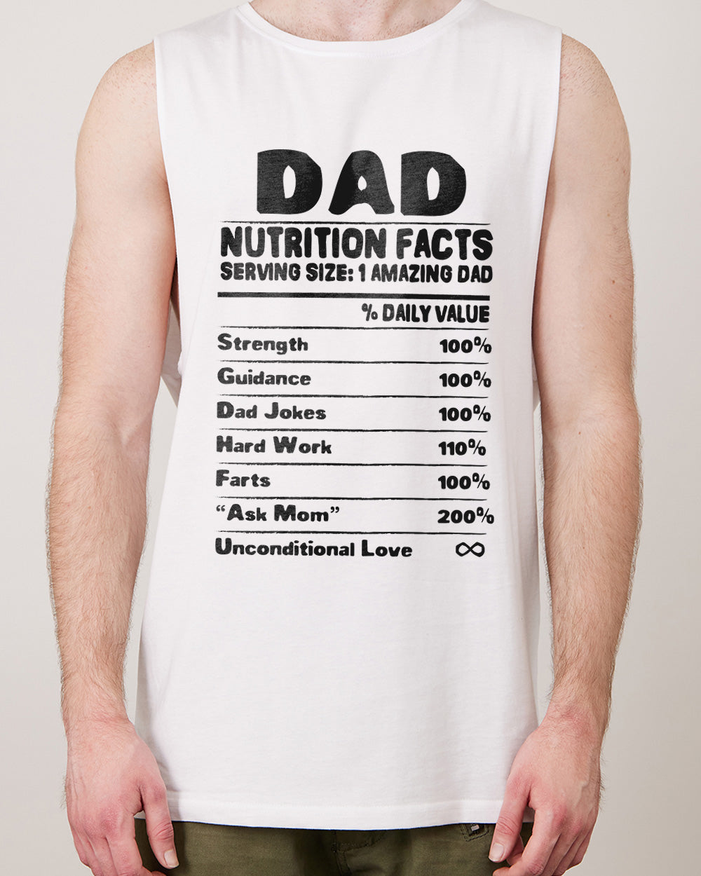 Dad's Nutrition Facts Tank Australia Online #colour_white