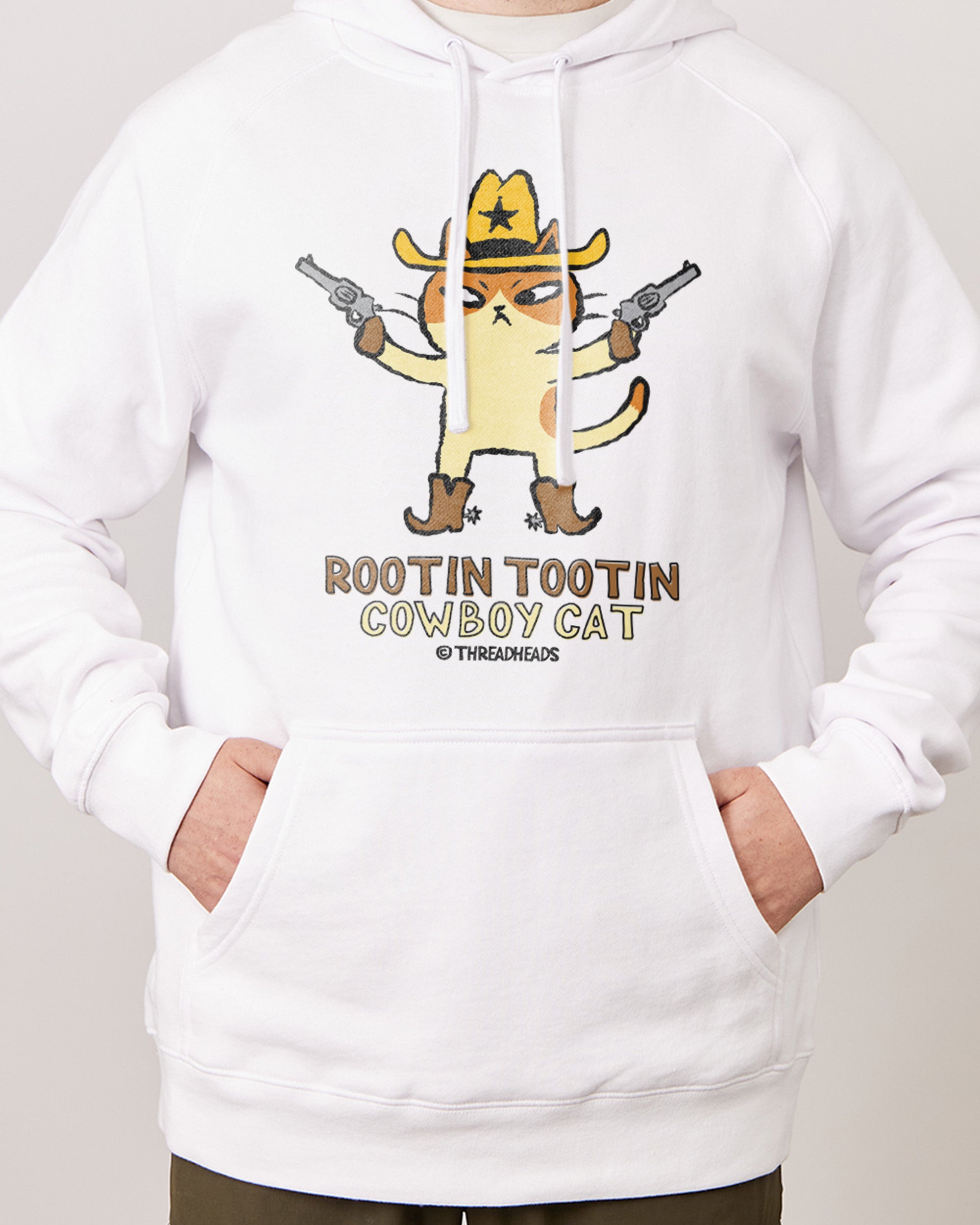 Rootin Tootin Cowboy Cat Hoodie Australia Online White