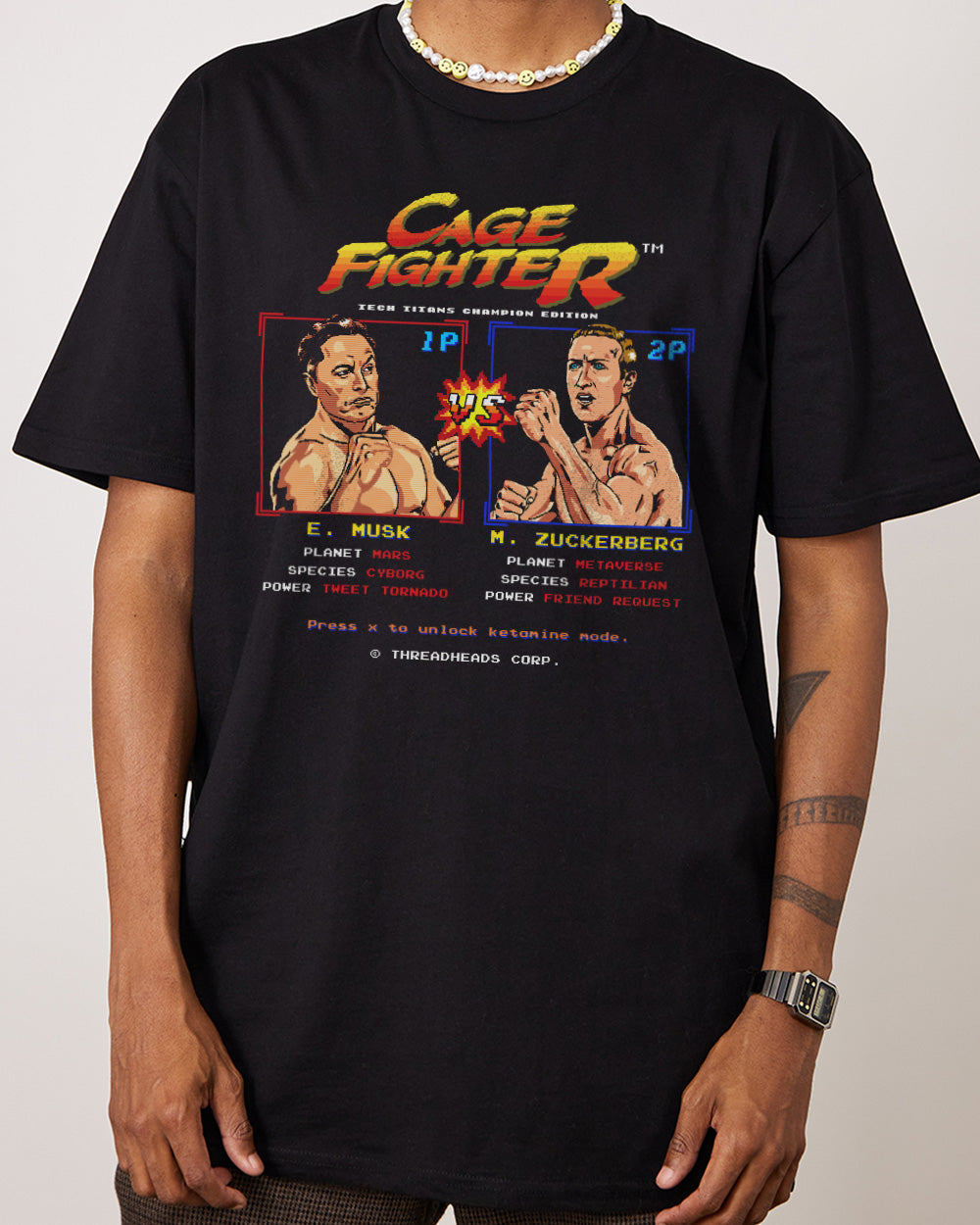 Cage Fighter - Elon vs Zuckerberg T-Shirt Australia Online 