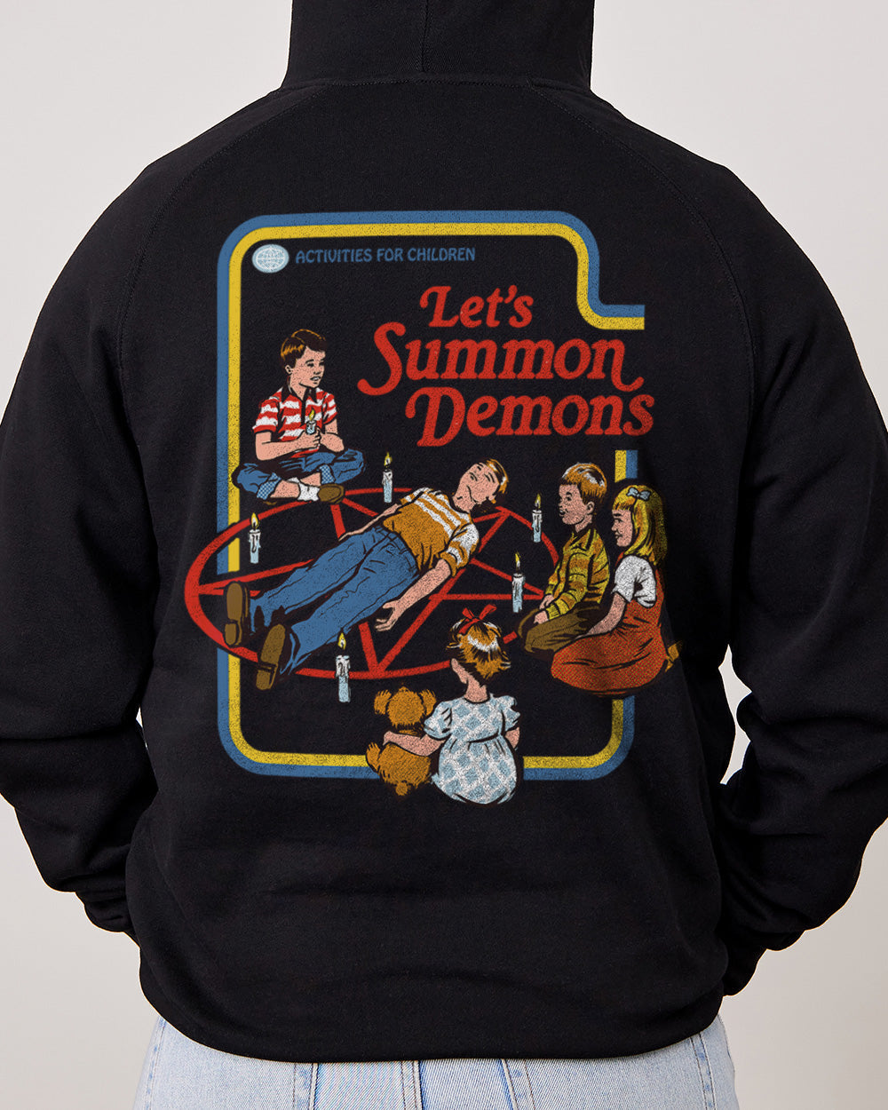 Let's Summon Demons Front and Back Hoodie Australia Online #colour_black