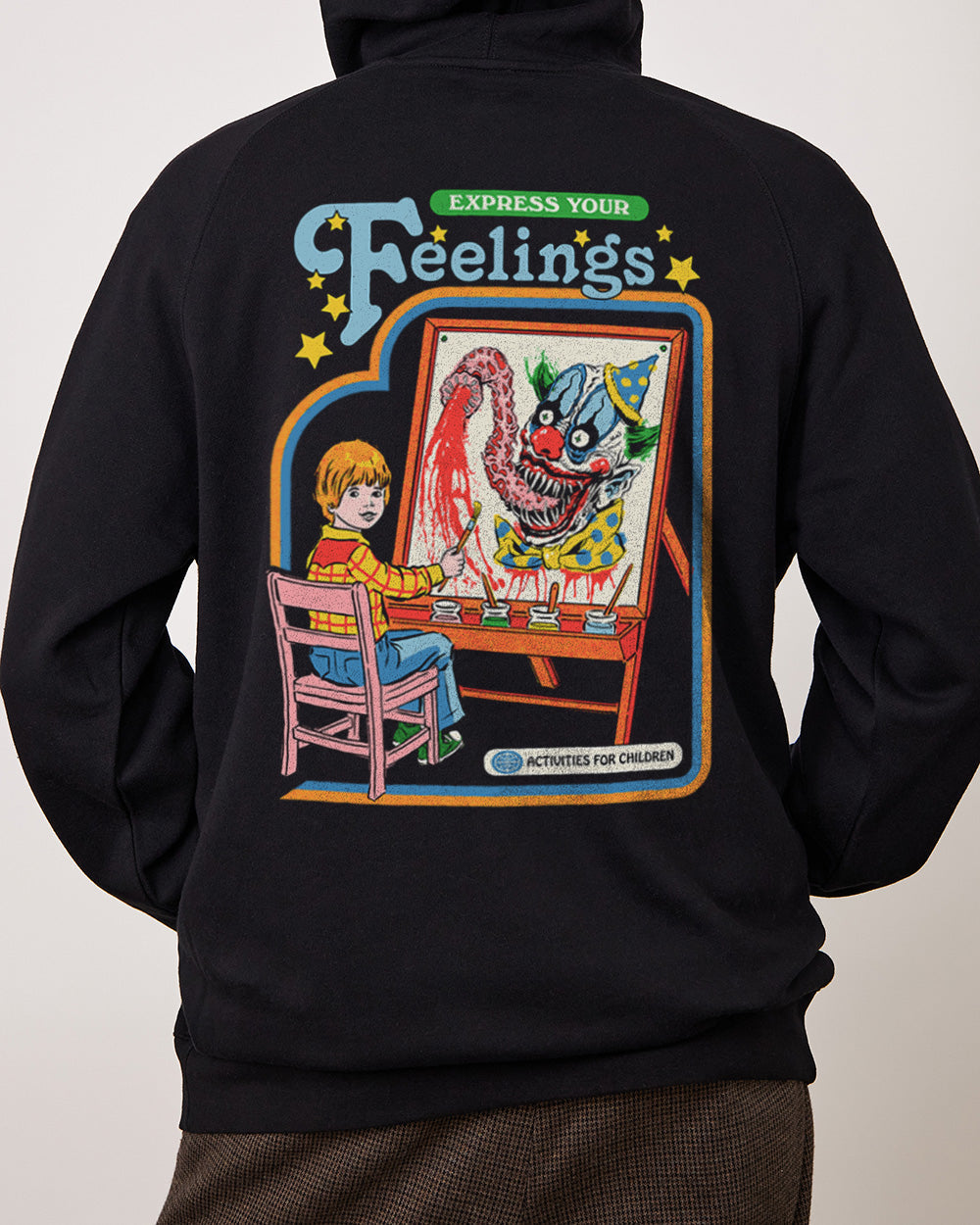 Express Your Feelings Front and Back Hoodie Australia Online #colour_black