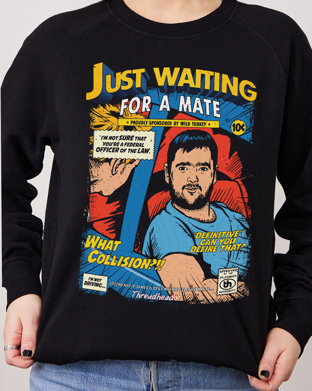 Just Waiting for a Mate Jumper Australia Online #colour_black