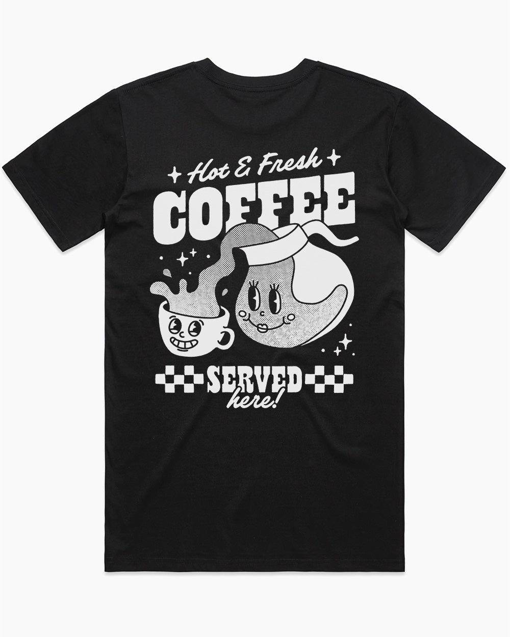 Hot & Fresh Coffee T-Shirt Australia Online #colour_black