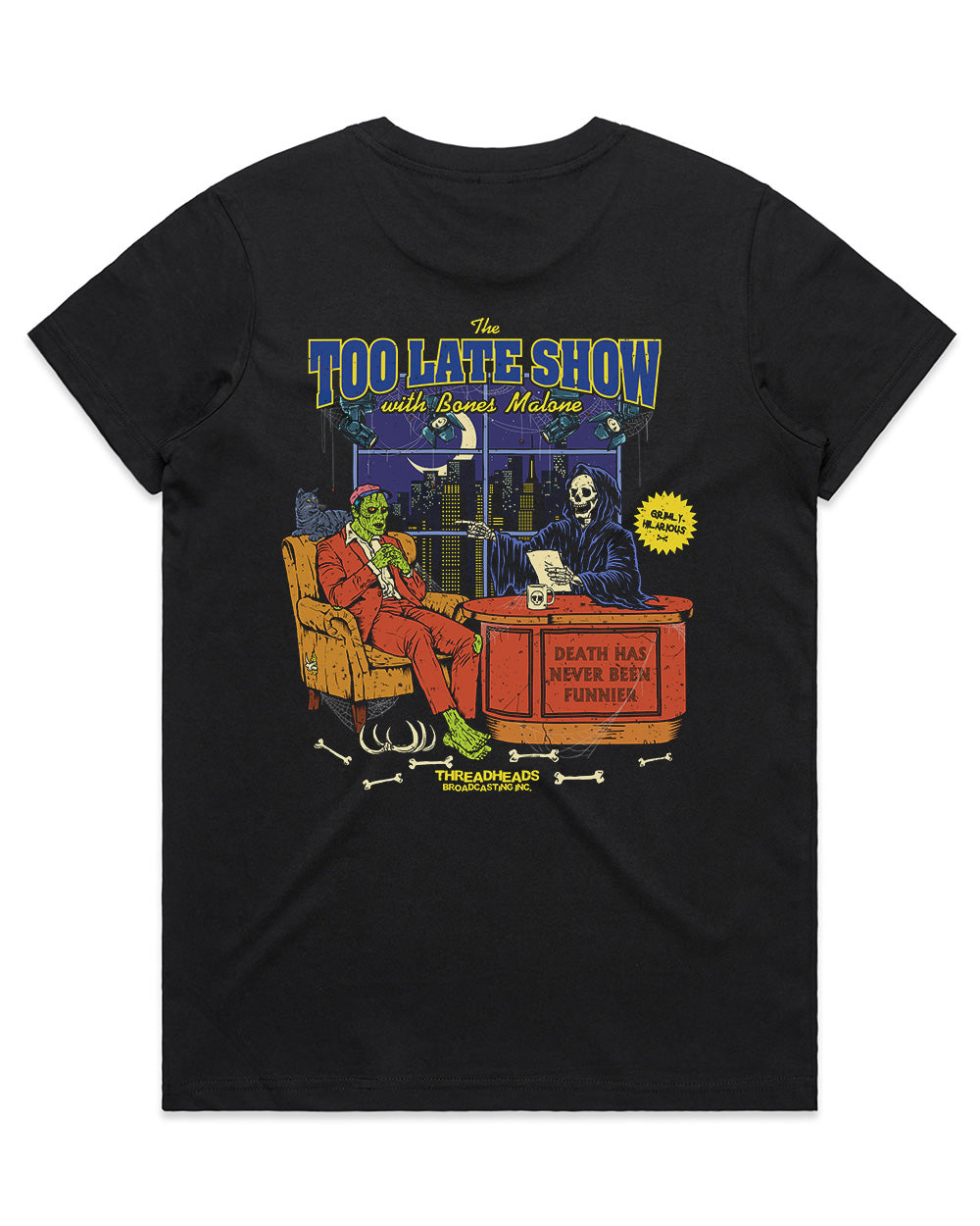 The Too Late Show T-Shirt Australia Online #colour_black
