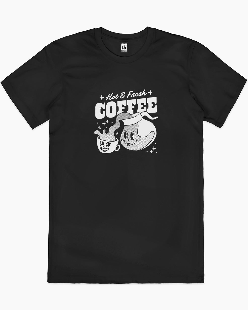 Hot & Fresh Coffee T-Shirt Australia Online #colour_black
