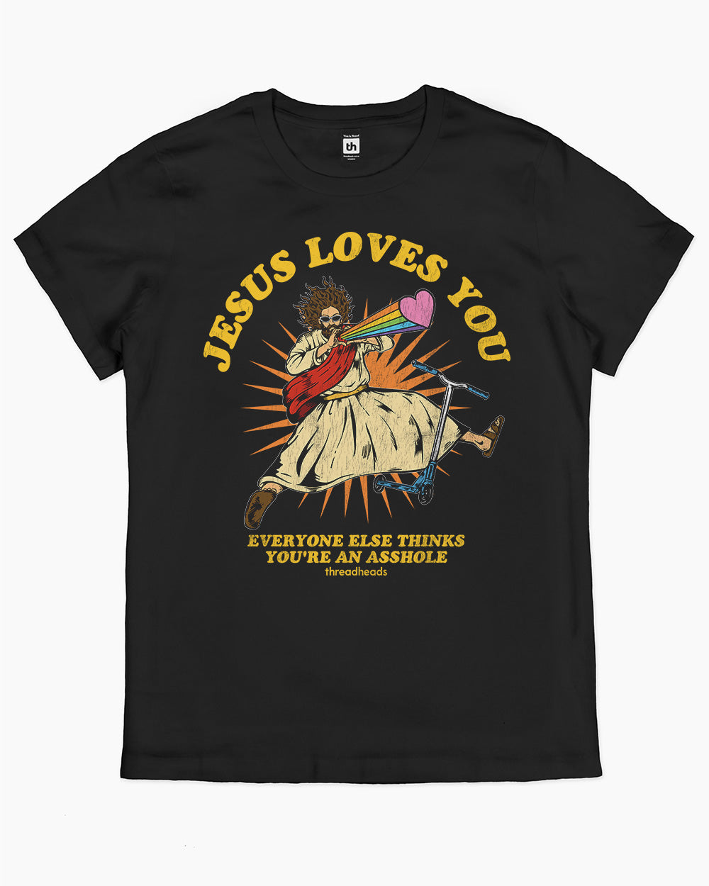 Jesus Loves You But Everyone Else Thinks You're An Asshole T-Shirt Australia Online #colour_black