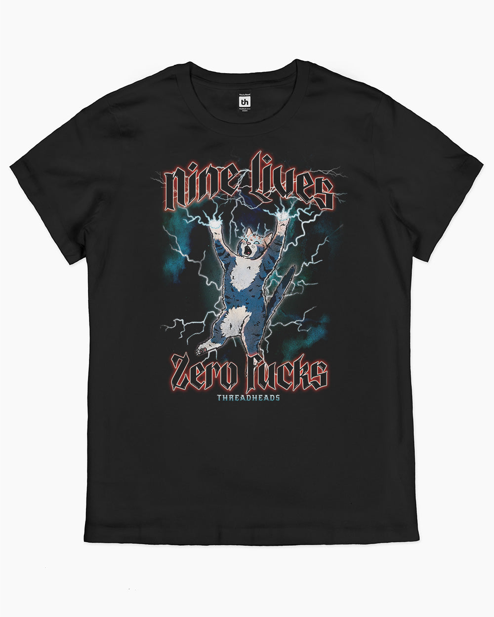 Lightning Cat T-Shirt Australia Online #colour_black