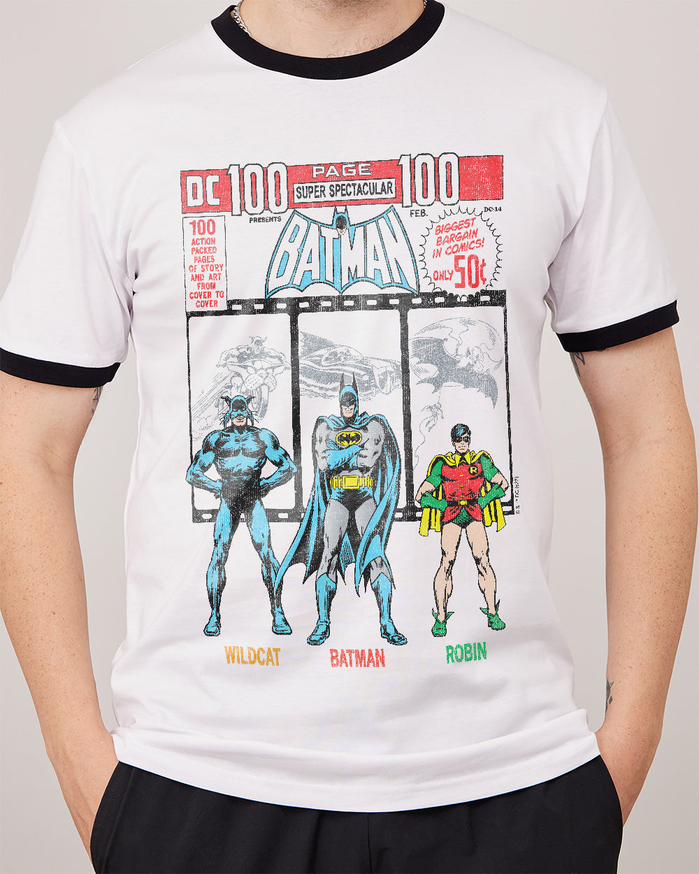 Batman Super Spectacular T-Shirt Australia Online #colour_black ringer