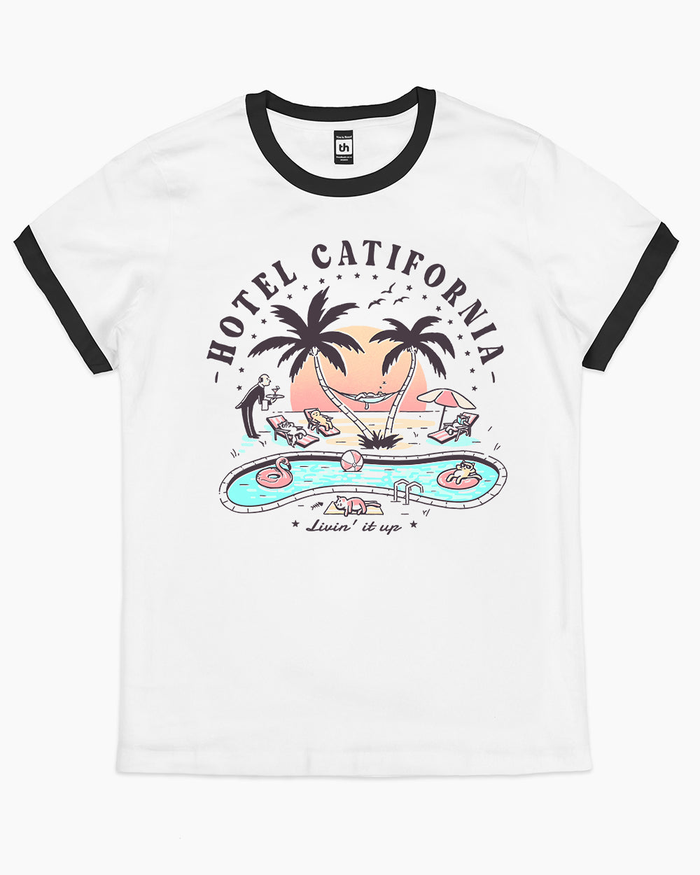 Hotel Catifornia T-Shirt Australia Online #colour_black ringer