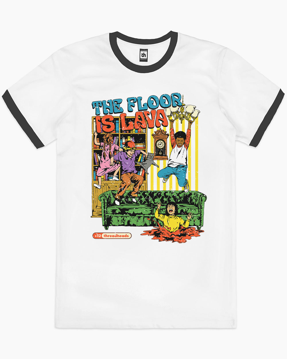 Floor is Lava T-Shirt Australia Online #colour_black ringer