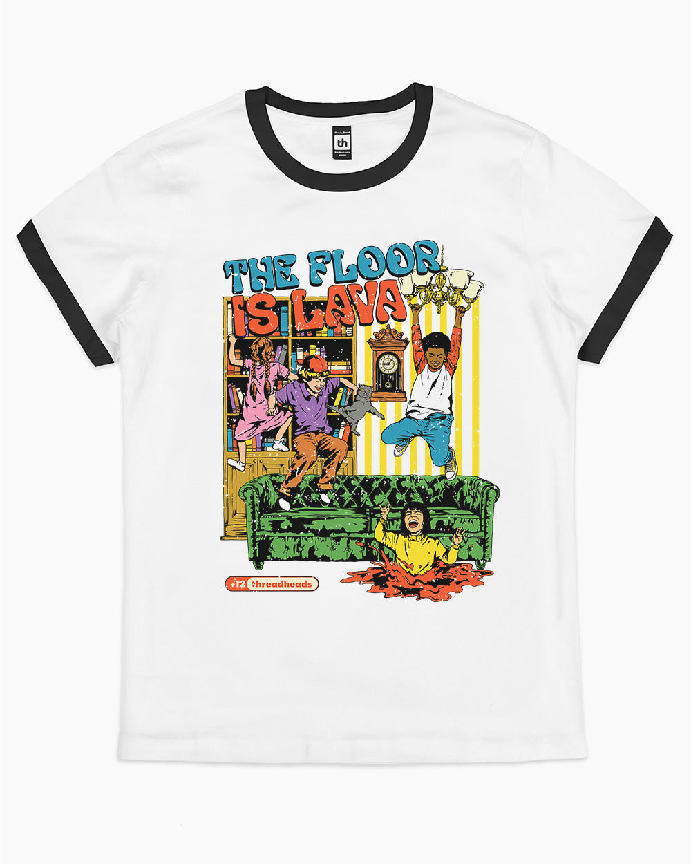 Floor is Lava T-Shirt Australia Online #colour_black ringer