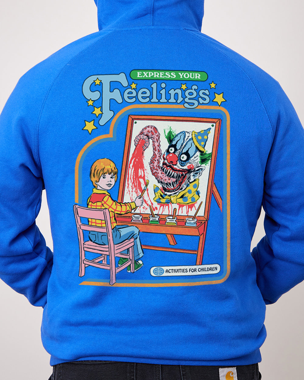 Express Your Feelings Front and Back Hoodie Australia Online #colour_blue