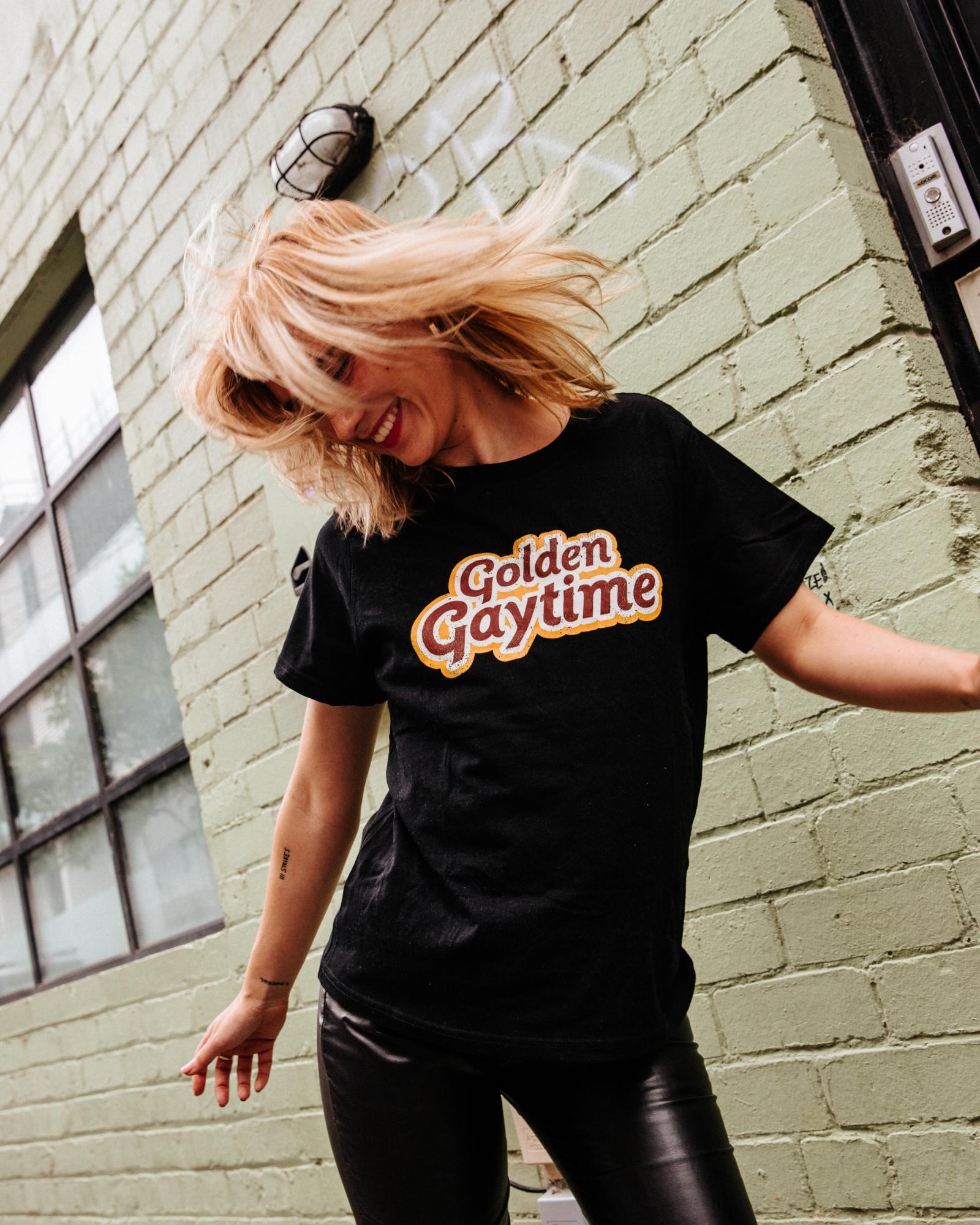 Golden Gaytime Logo T-Shirt Australia Online #colour_black