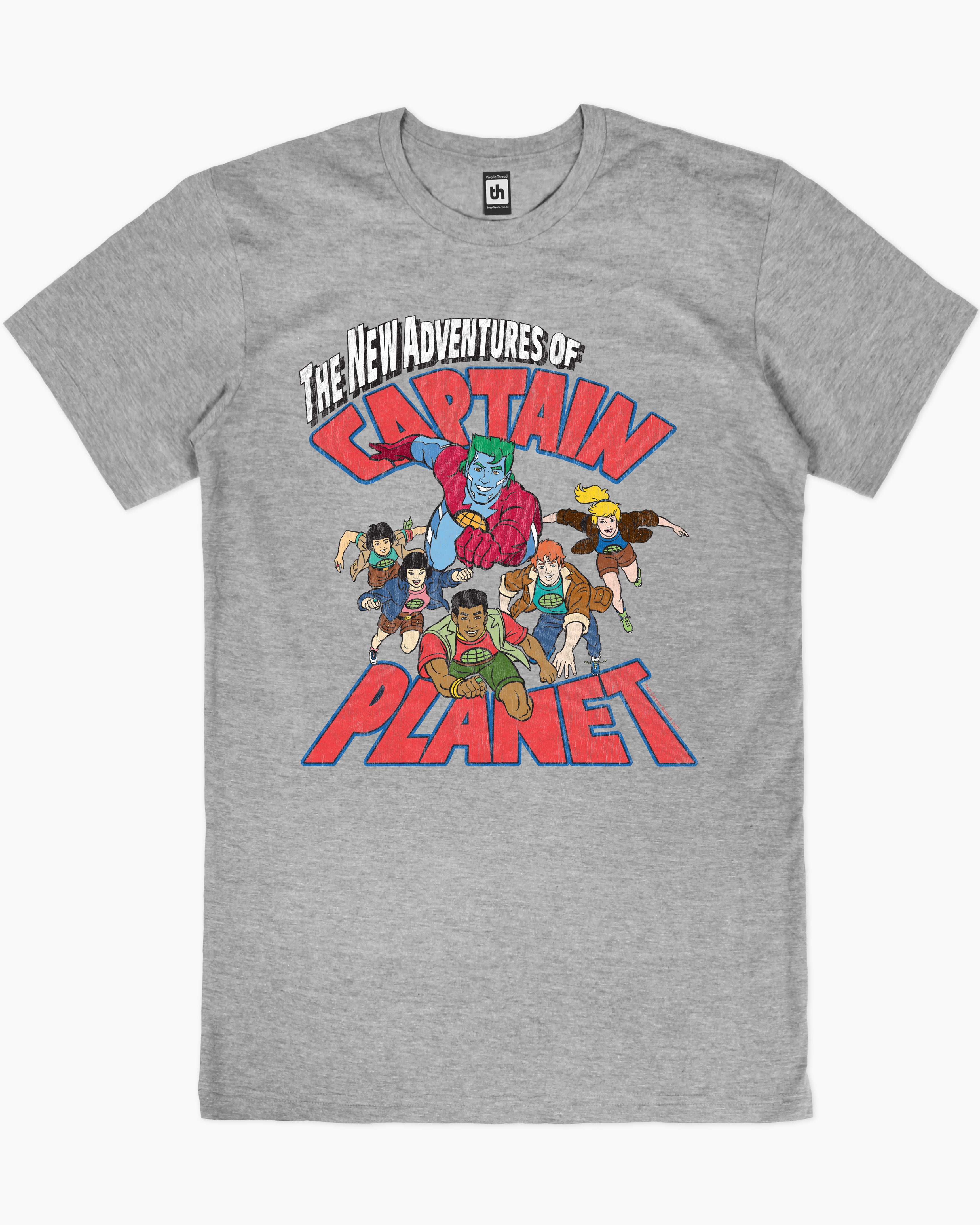 Captain Planet &Planeteers T-Shirt Australia Online #colour_grey