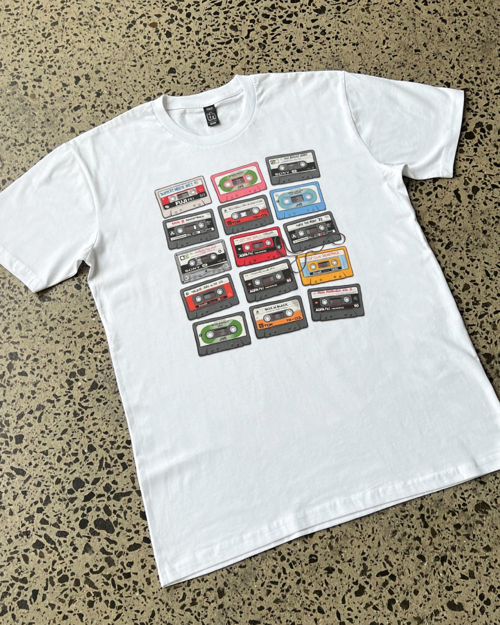 Cassette Tapes T-Shirt Australia Online #colour_white